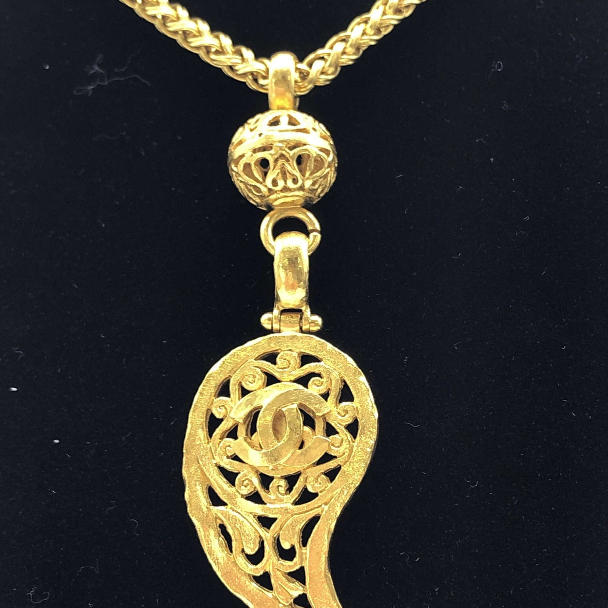 Chanel Gold Plated Coco Mark Necklace