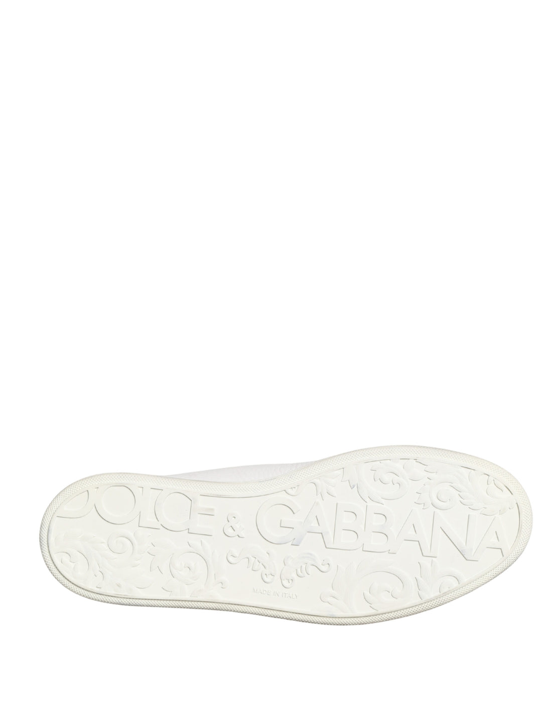 Dolce & Gabbana White Bianco Leather Men Low Top Sneakers Shoes