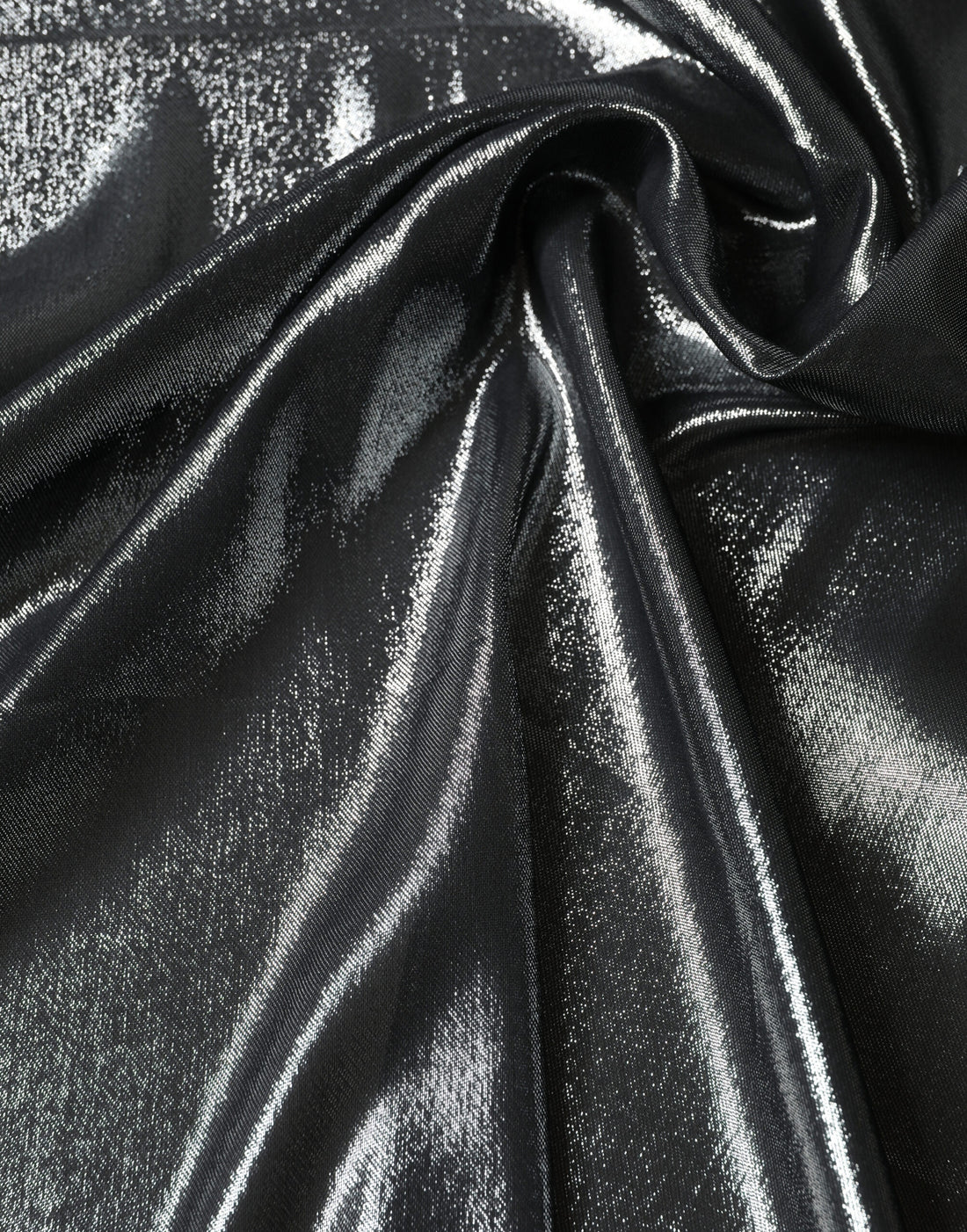 Zwarte Zijden Lurex Foulard Wikkeldoek 119cm x 117.5cm Sjaal