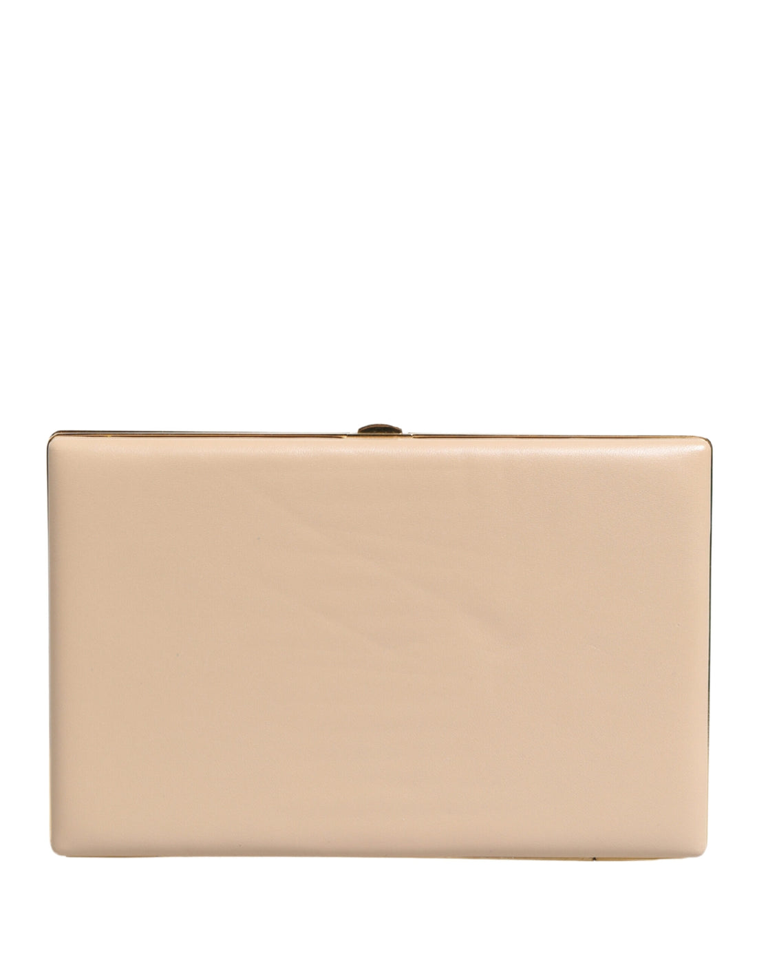 Dolce & Gabbana Beige Lambskin Leather Clutch Evening Women Purse Bag