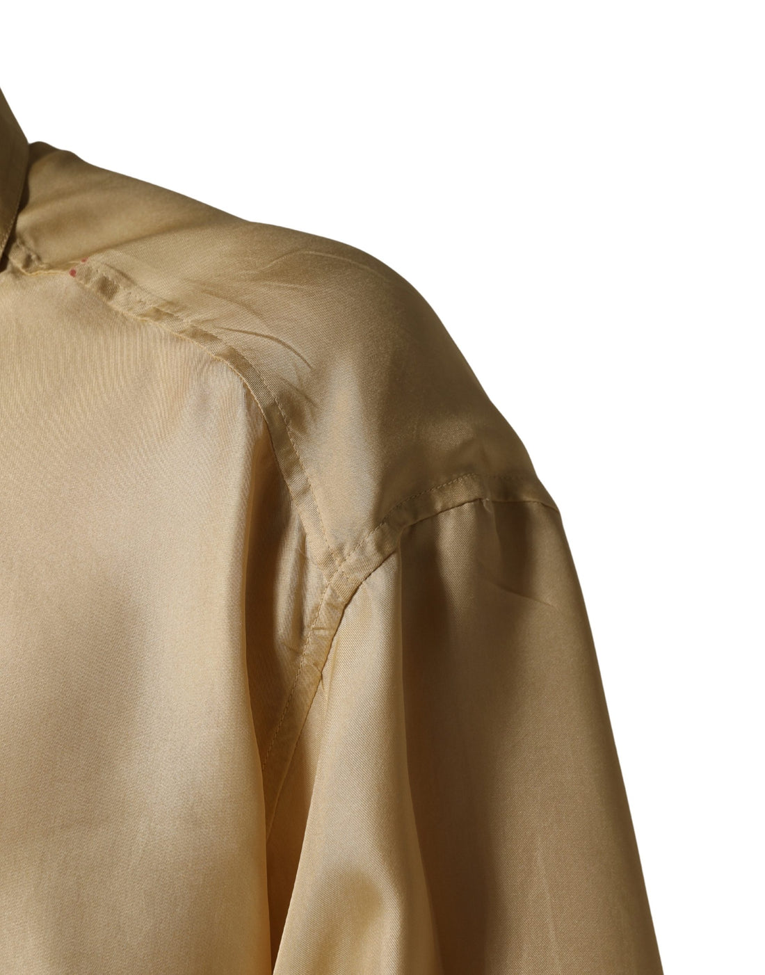 Geel Zijden Oversized Overhemd Met Knoopsluiting Voor Heren