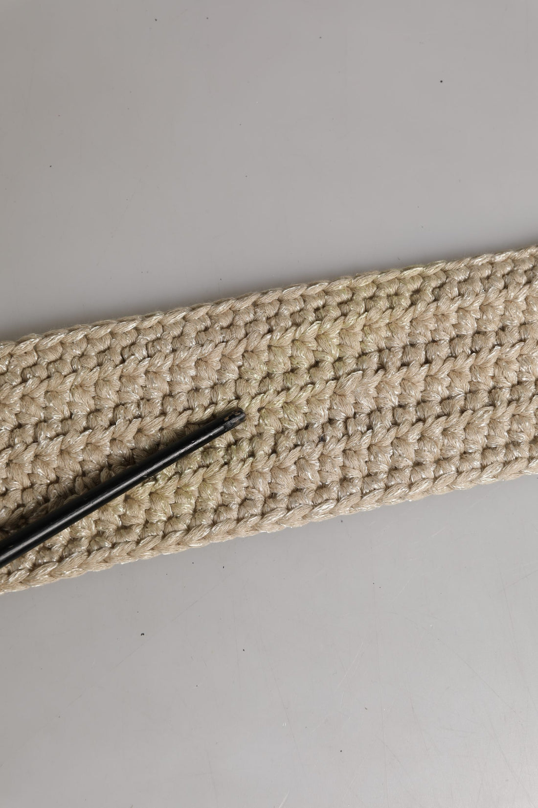 Ermanno Scervino Beige Woven Vintage Metal Buckle Waist Belt