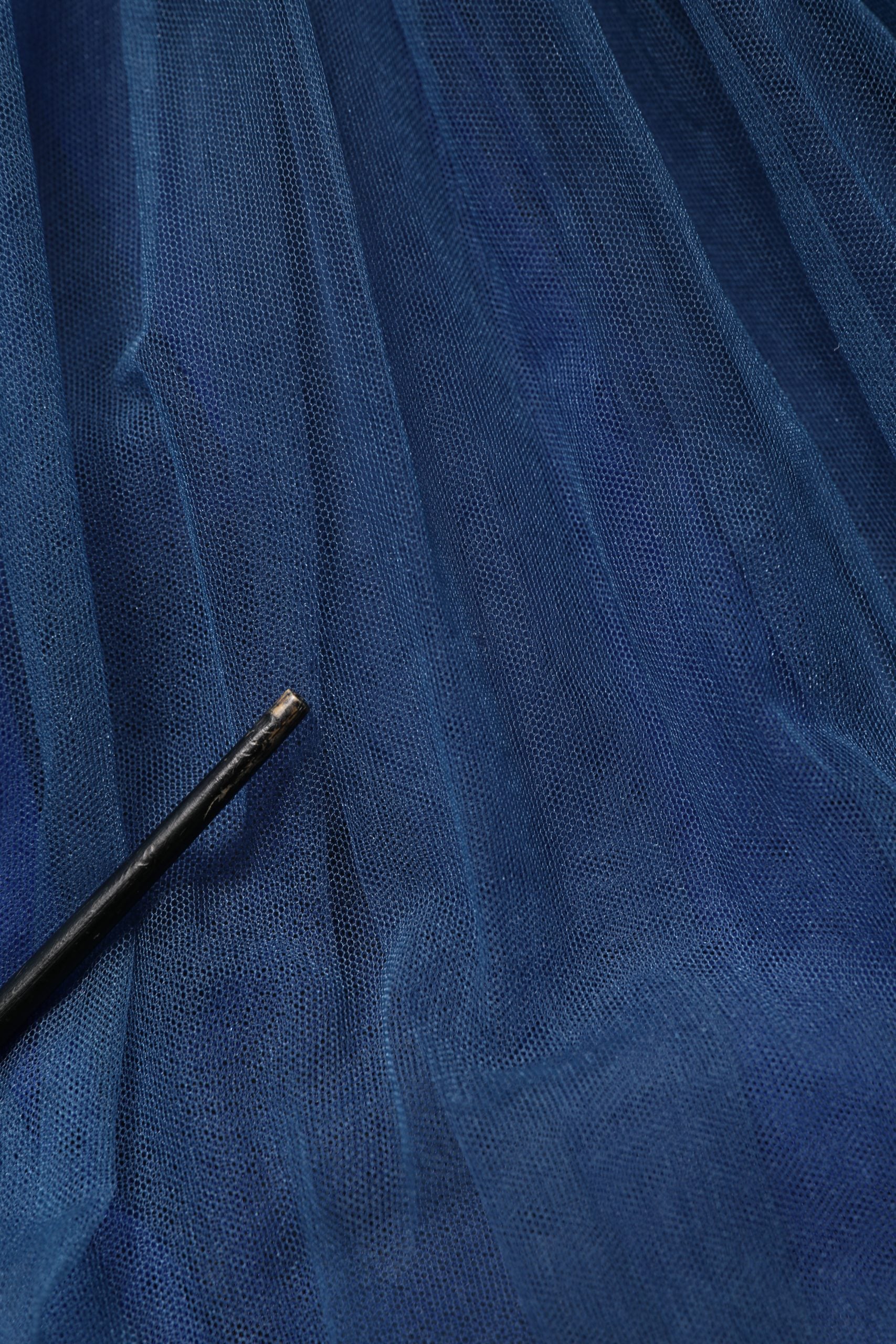 Dolce & Gabbana Blue Tulle Midi A-line Sleeveless Dress
