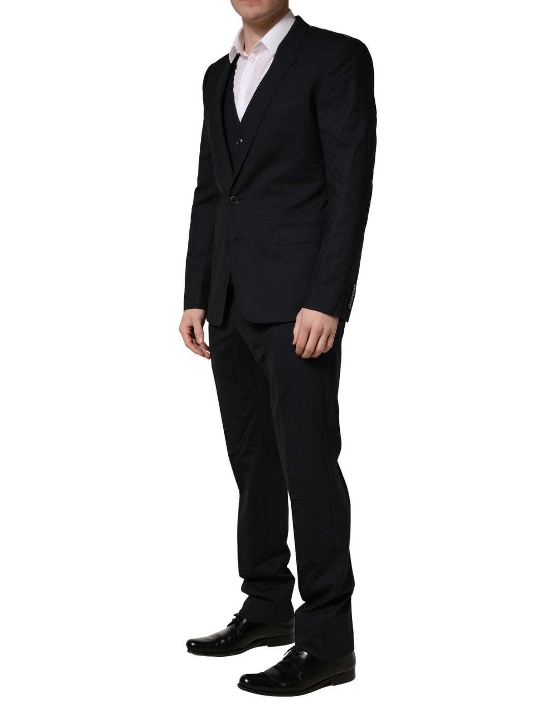Dolce & Gabbana Dark Blue Wool 2 Buttons Formal 3 Piece Men Suit