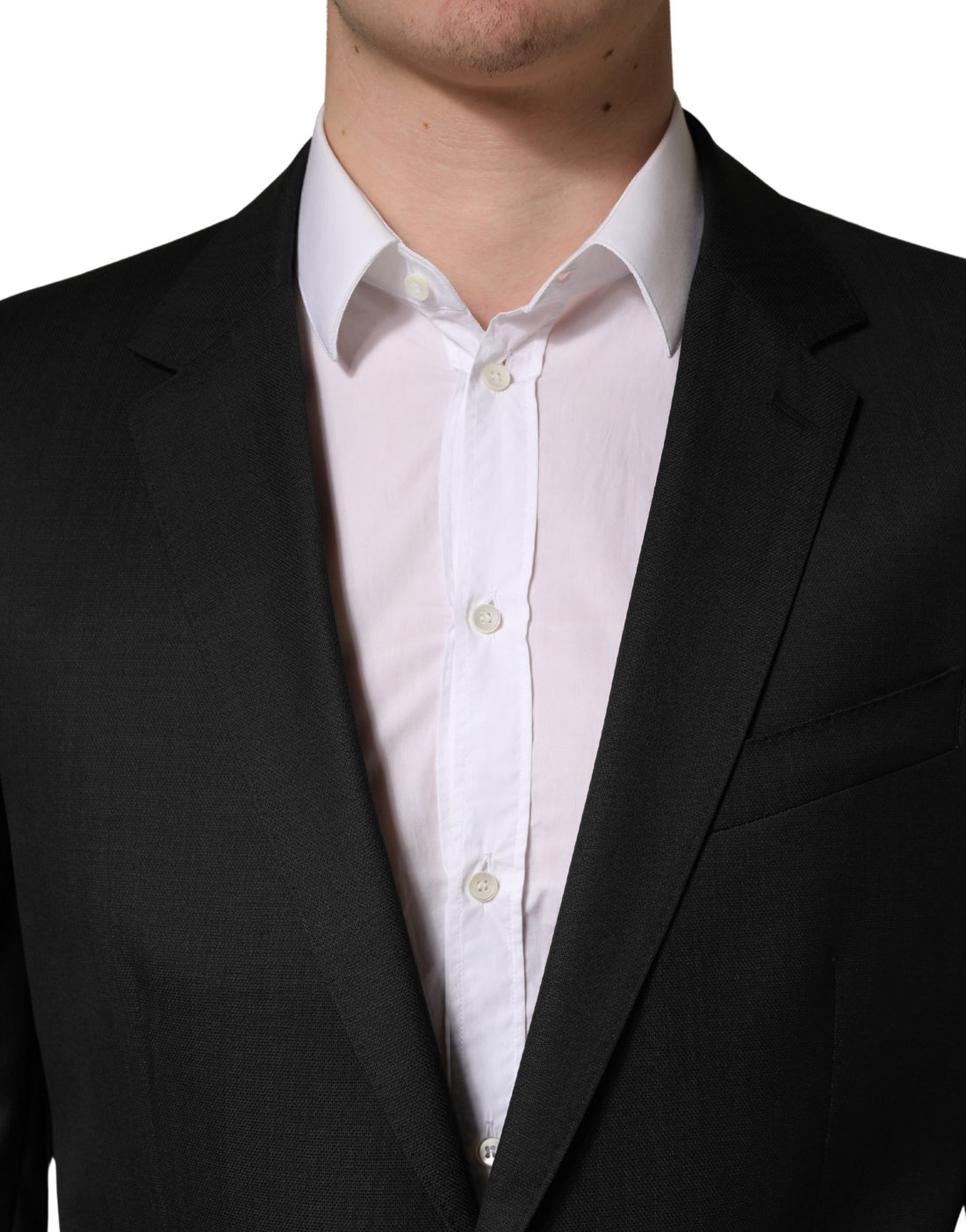 Dolce & Gabbana Black Wool 2 Buttons Formal 2 Piece Suit