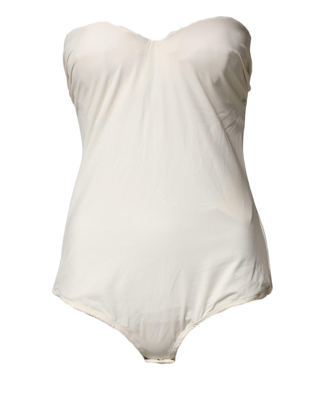 Elisabetta Franchi Off White Strapless One Piece Swimsuit Swimwear