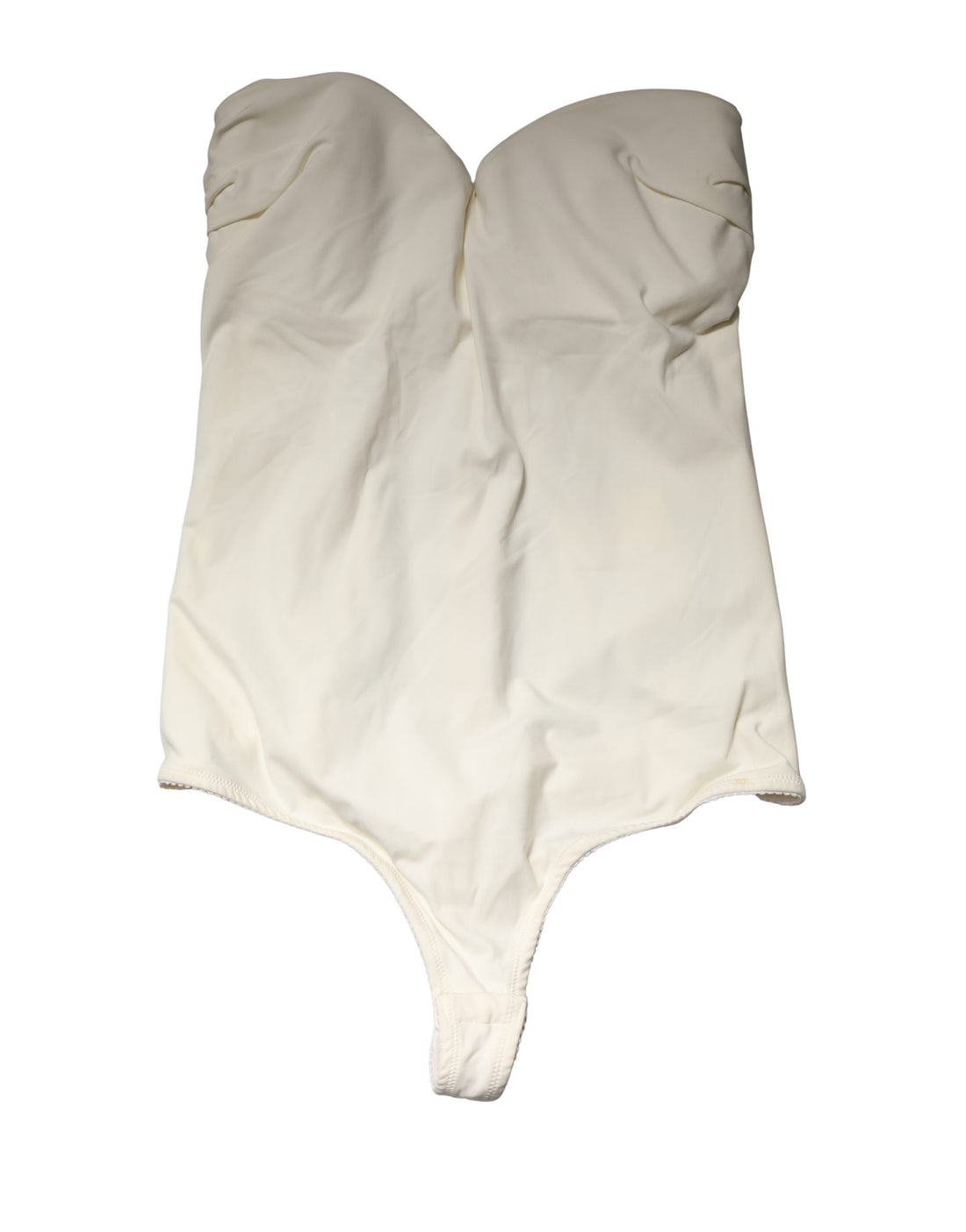Elisabetta Franchi Off White Strapless One Piece Swimsuit Swimwear