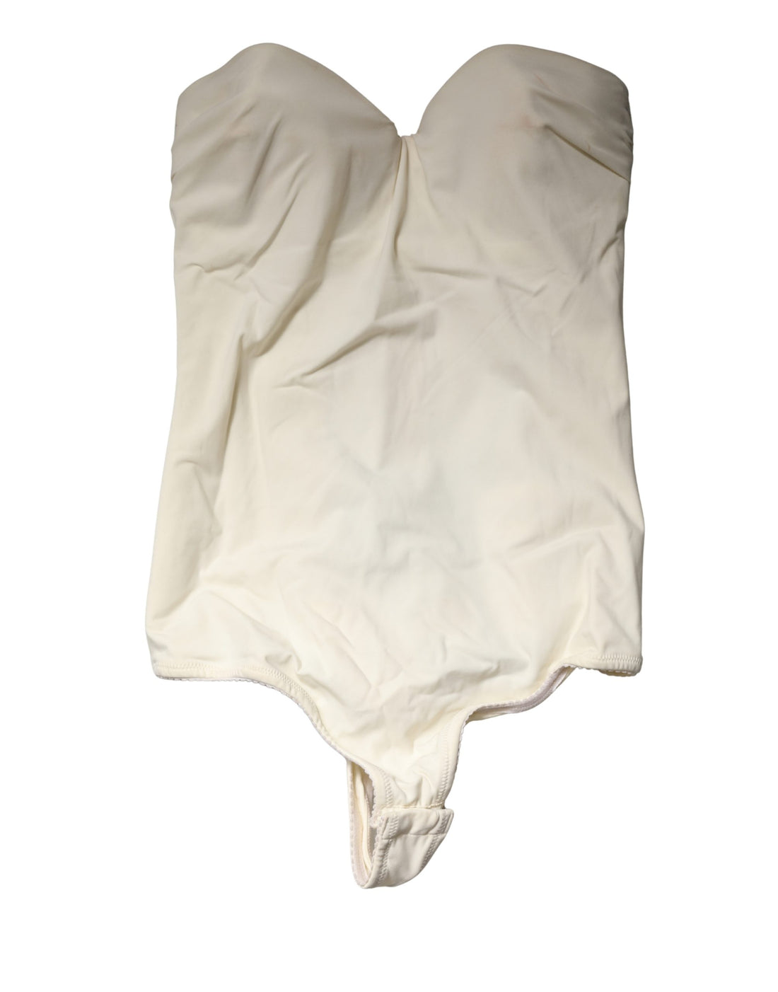 Elisabetta Franchi Off White Strapless One Piece Swimsuit Swimwear