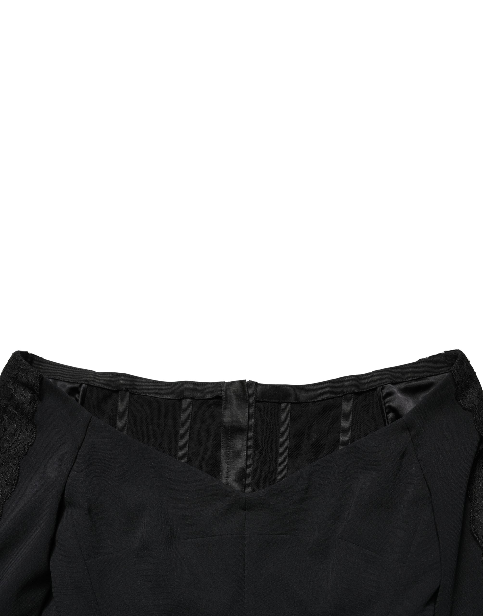Zwarte Zijden Maxi Jurk met Knopenlijfje