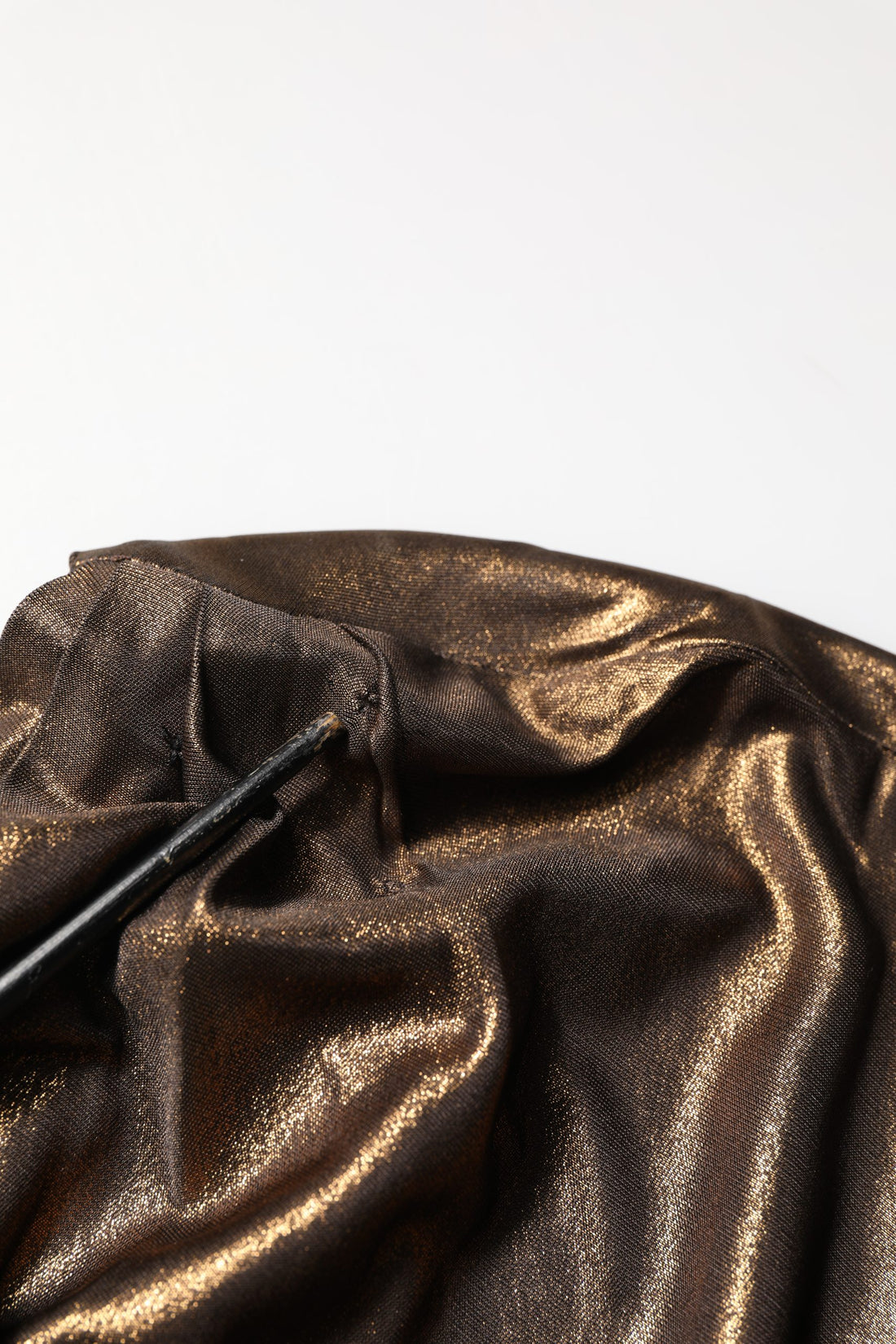 Bronzen Asymmetrische Gedrapeerde Jurk Met Eén Schouder