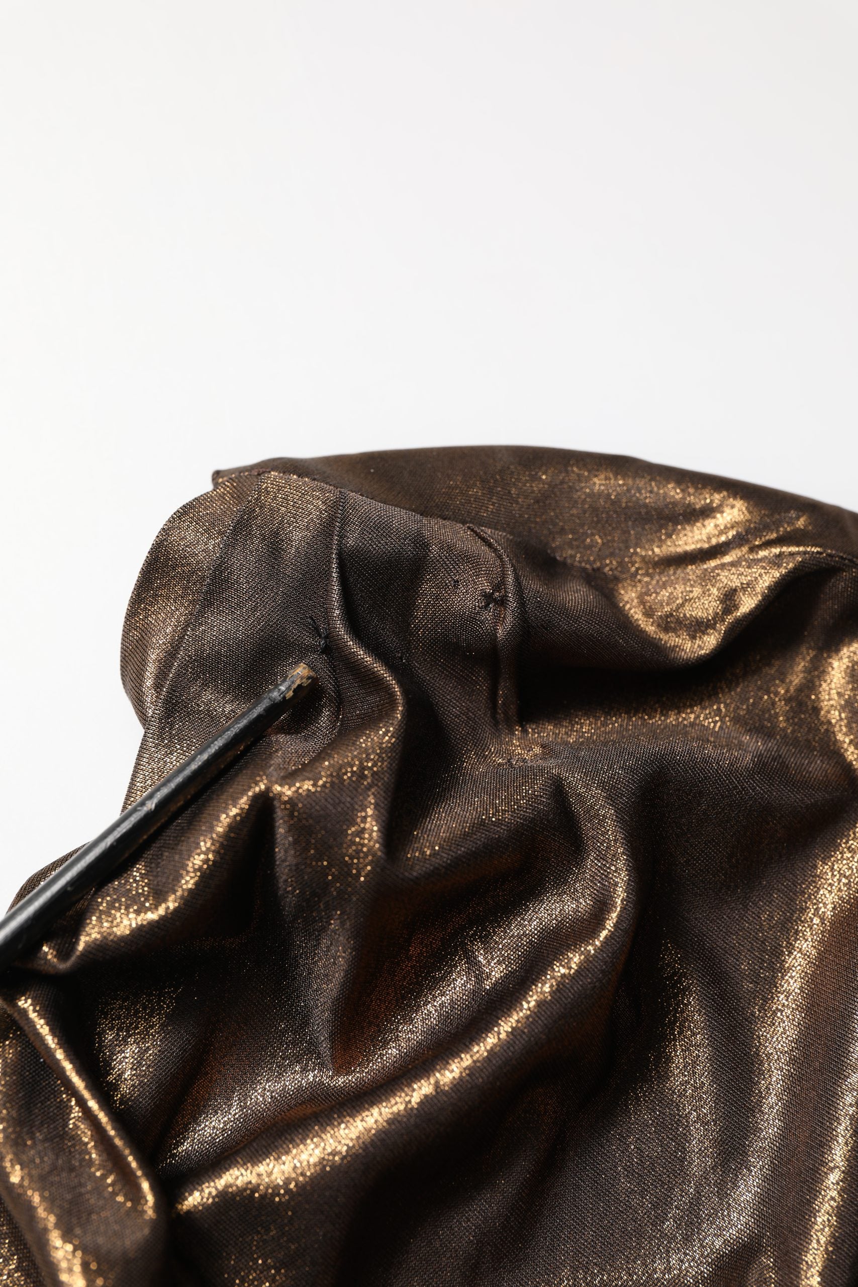 Bronzen Asymmetrische Gedrapeerde Jurk Met Eén Schouder