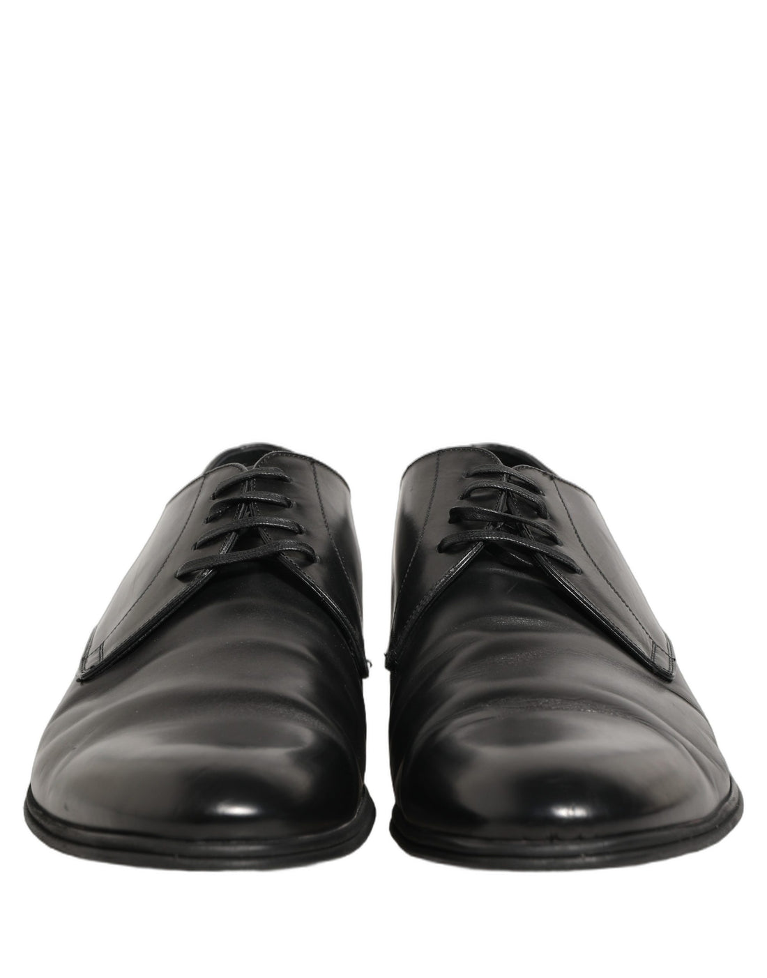 Dolce & Gabbana Black Leather Men Derby Dress Formal Shoes