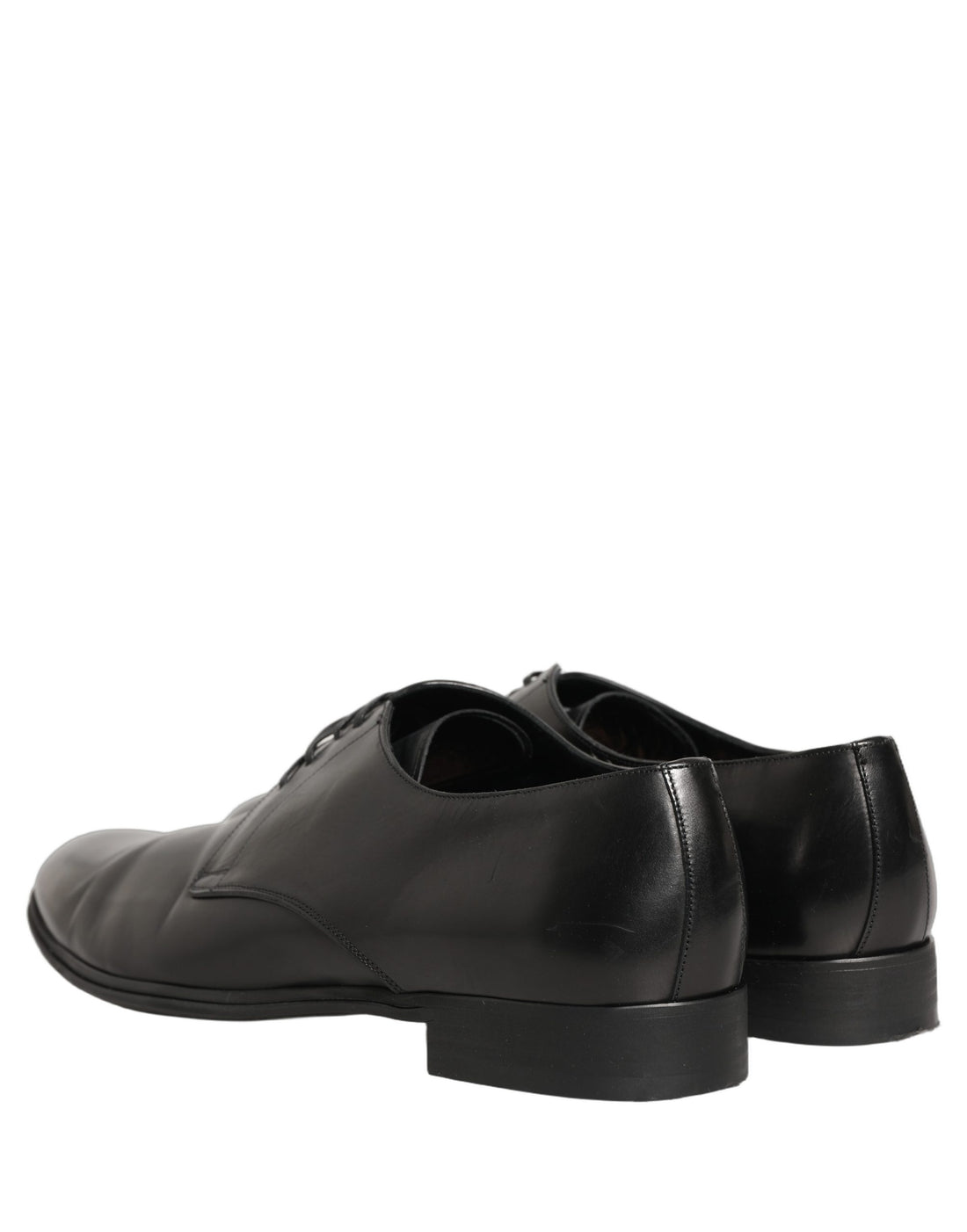 Dolce & Gabbana Black Leather Men Derby Dress Formal Shoes