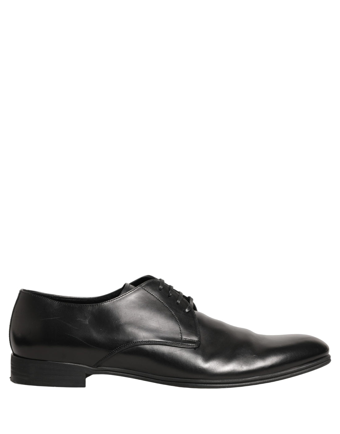 Dolce & Gabbana Black Leather Men Derby Dress Formal Shoes