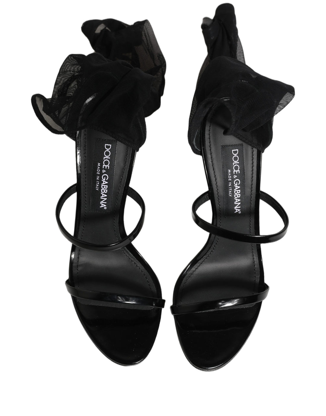 Dolce & Gabbana Black Stiletto Sandals Socks High Boots Shoes