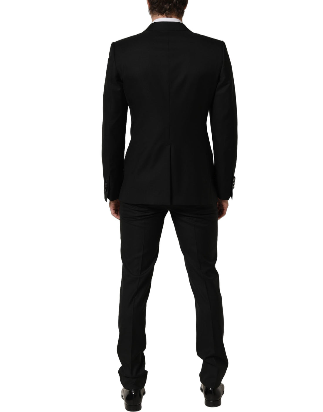 Dolce & Gabbana Black Wool Slim Fit Formal 2 Piece Men Suit