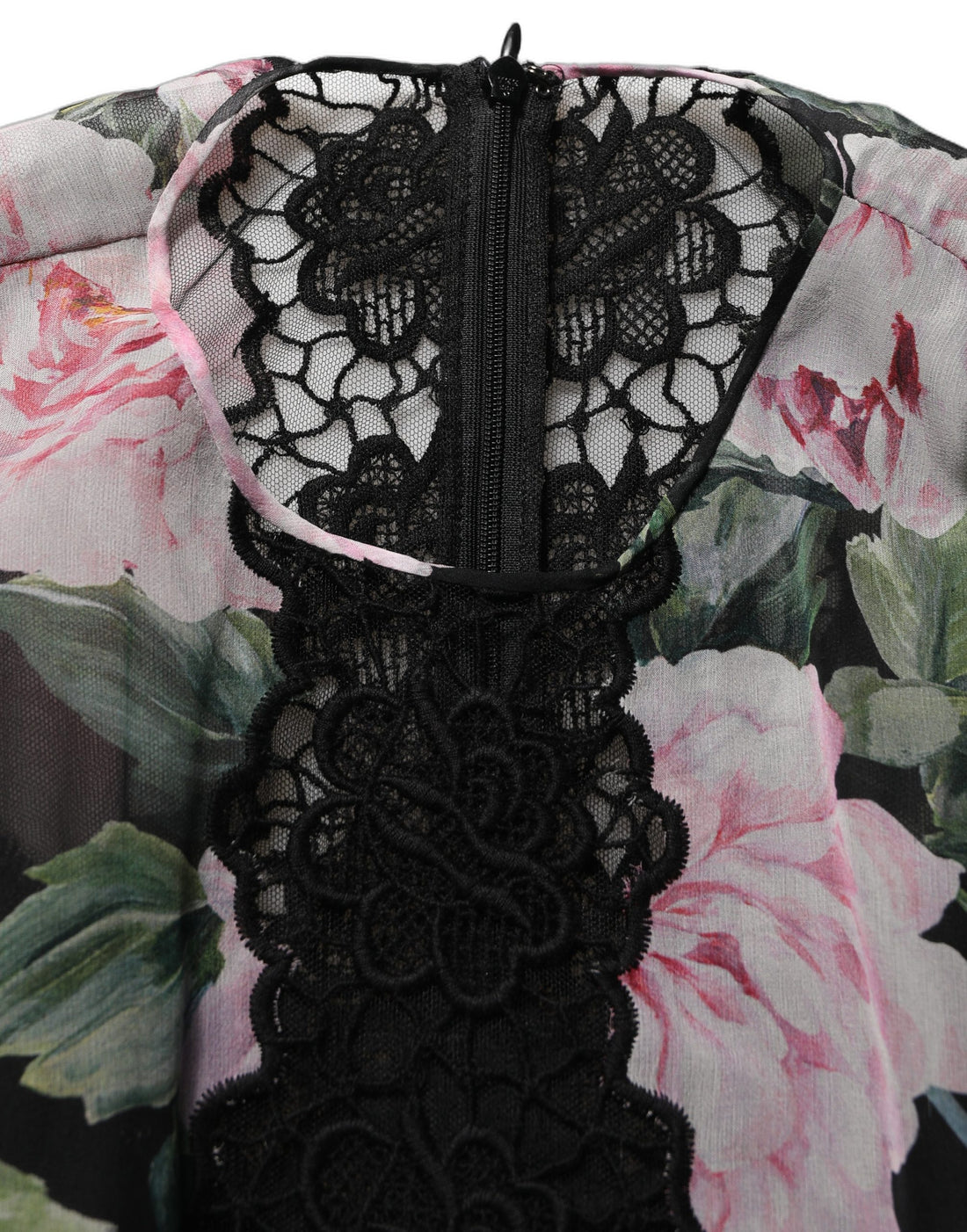 Dolce & Gabbana Black Floral Print Cotton Lace Maxi Dress