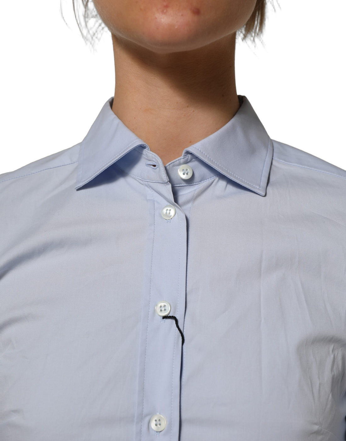 Dolce & Gabbana Blue Collared Long Sleeves Dress Shirt Top