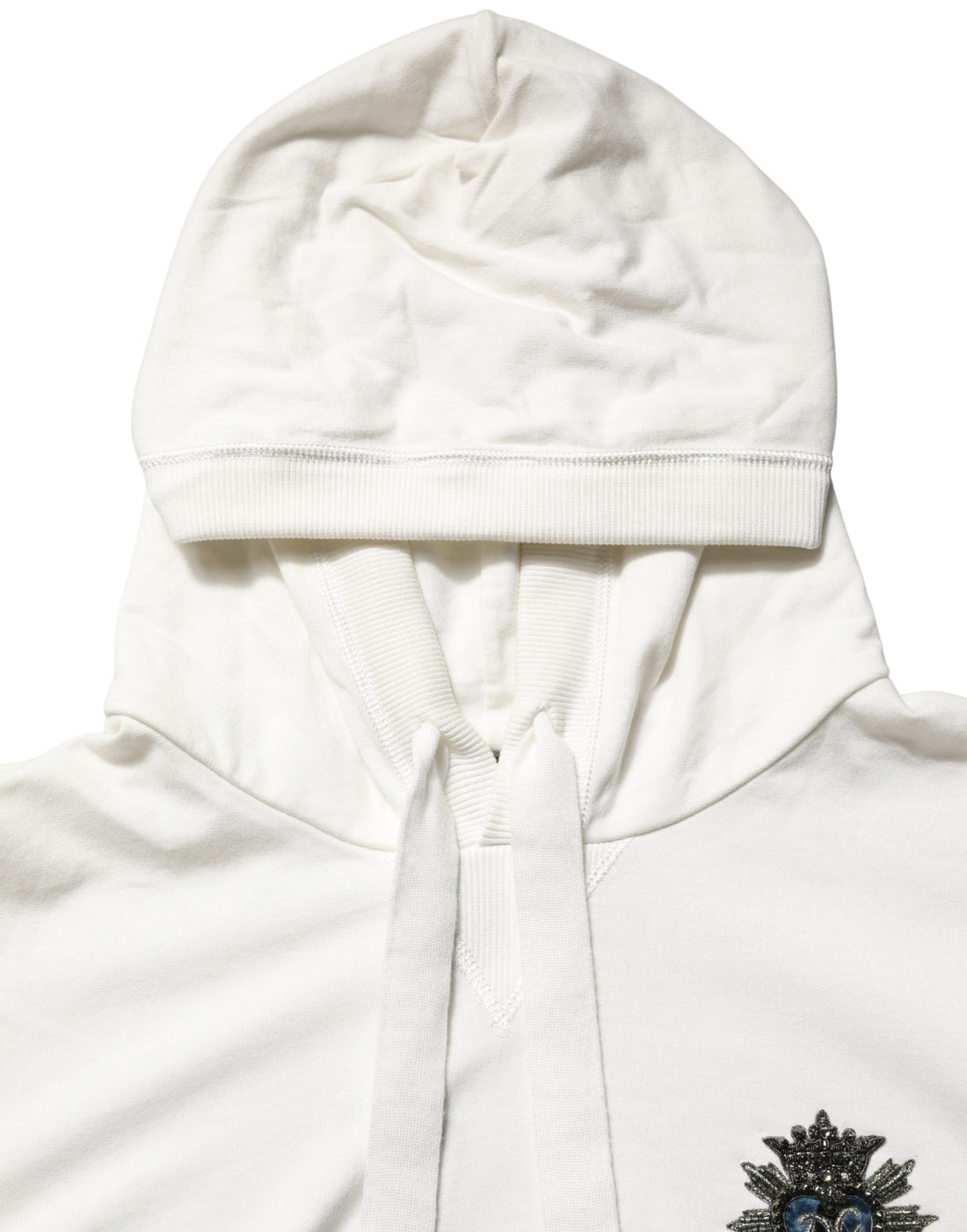 Dolce & Gabbana White Cotton Hooded Sweatshirt Sweater