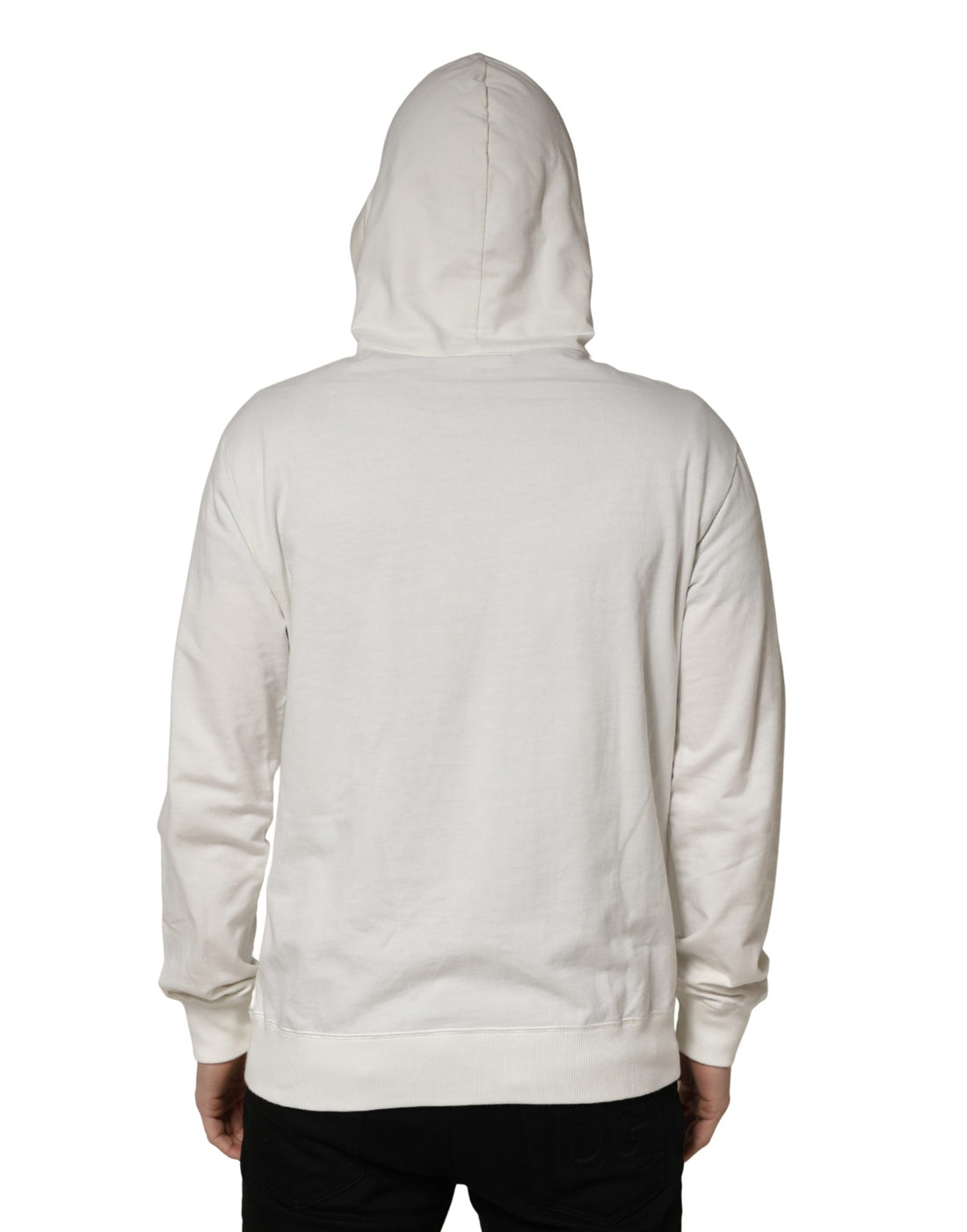 Dolce & Gabbana White Cotton Hooded Sweatshirt Sweater