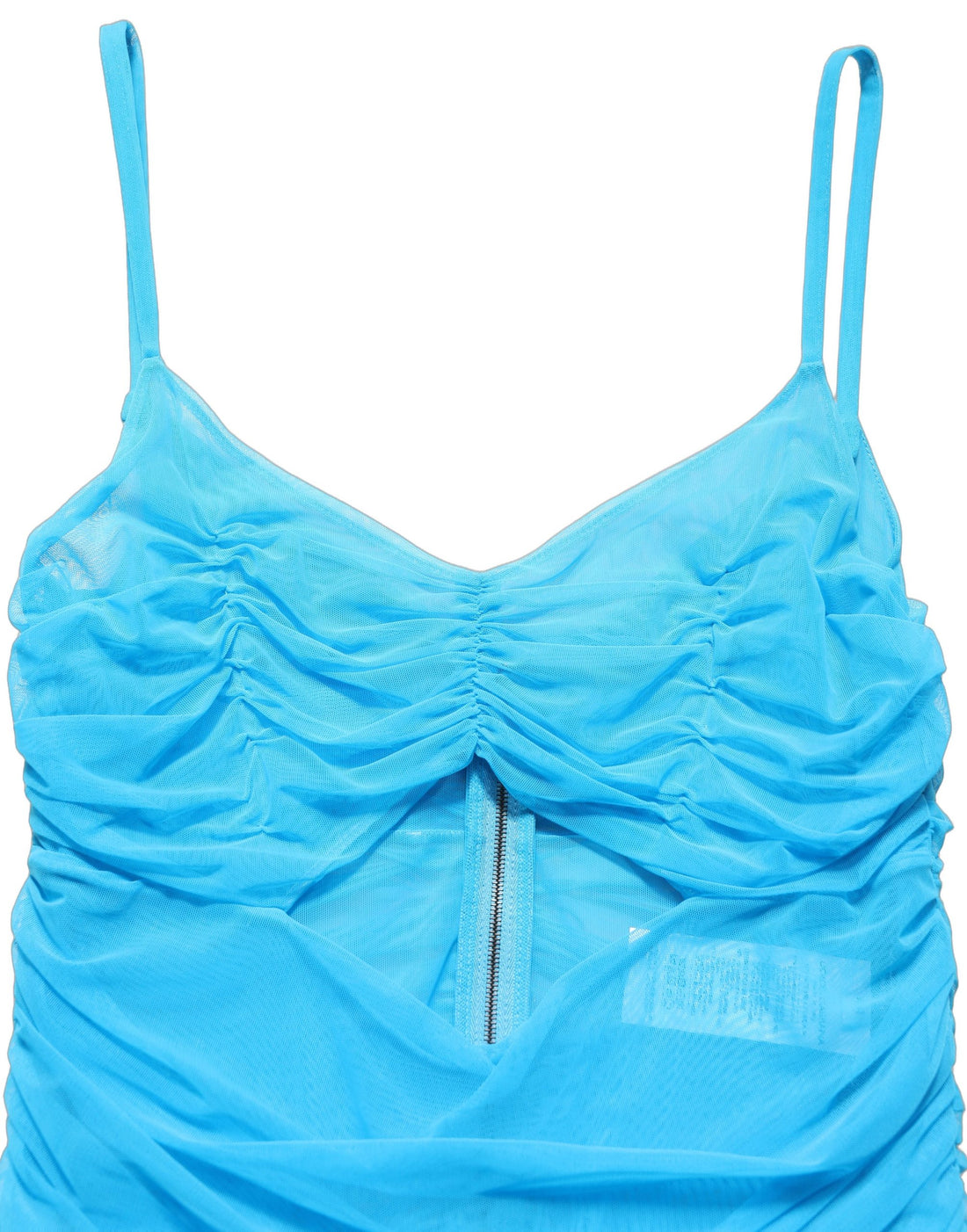 Dolce & Gabbana Blue Nylon Pleated Chiffon CutOut Gown Dress