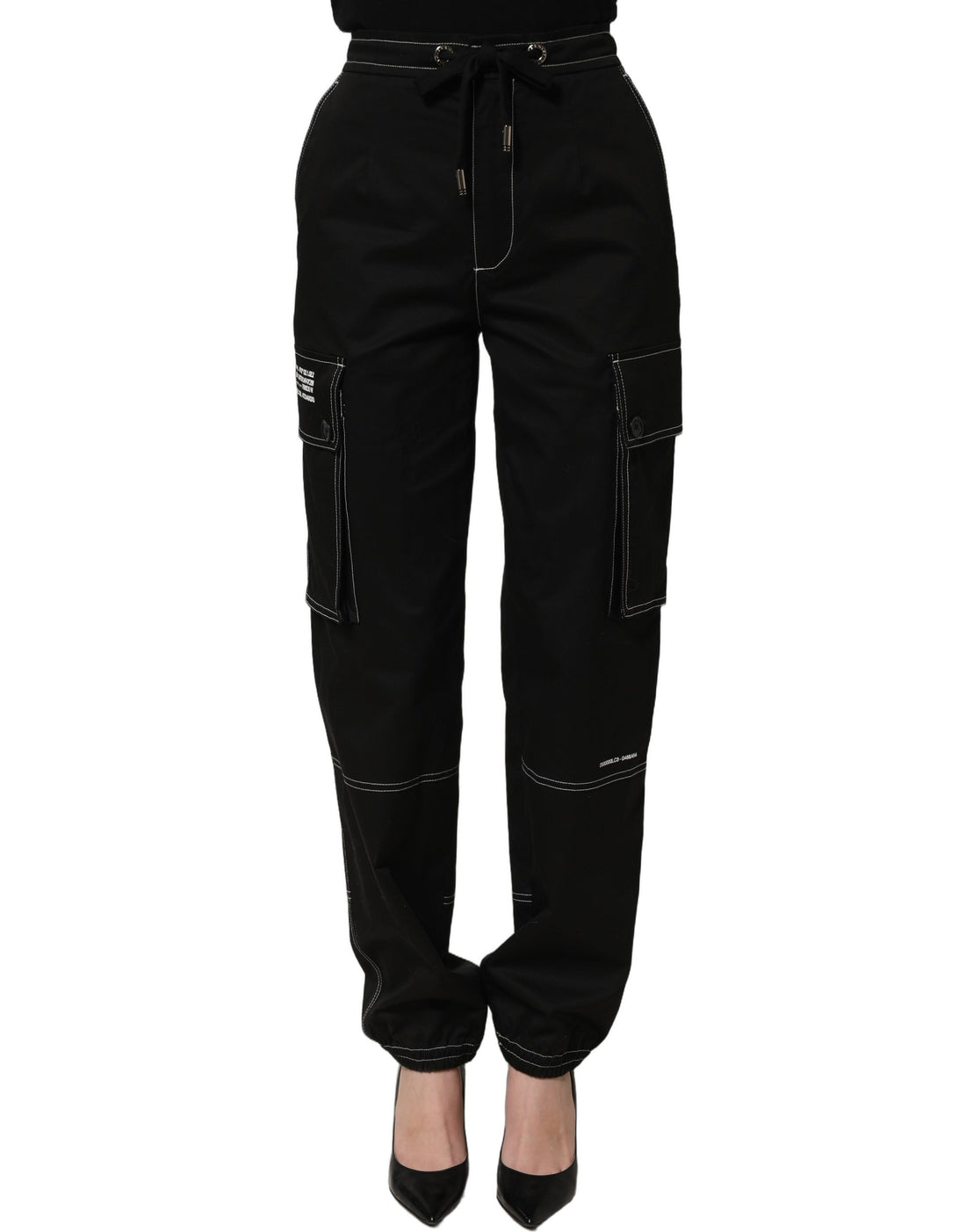 Dolce & Gabbana Black Vibe Cargo High Waist Straight Pants