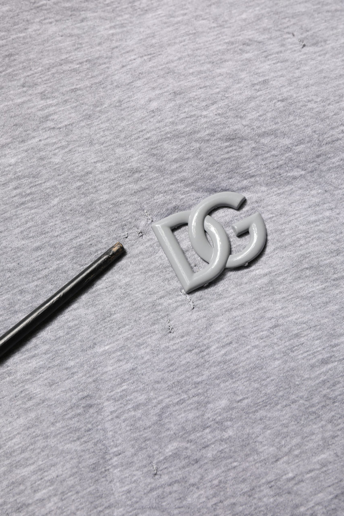 Dolce & Gabbana Gray Cotton Logo Hooded Sweatshirt Sweater