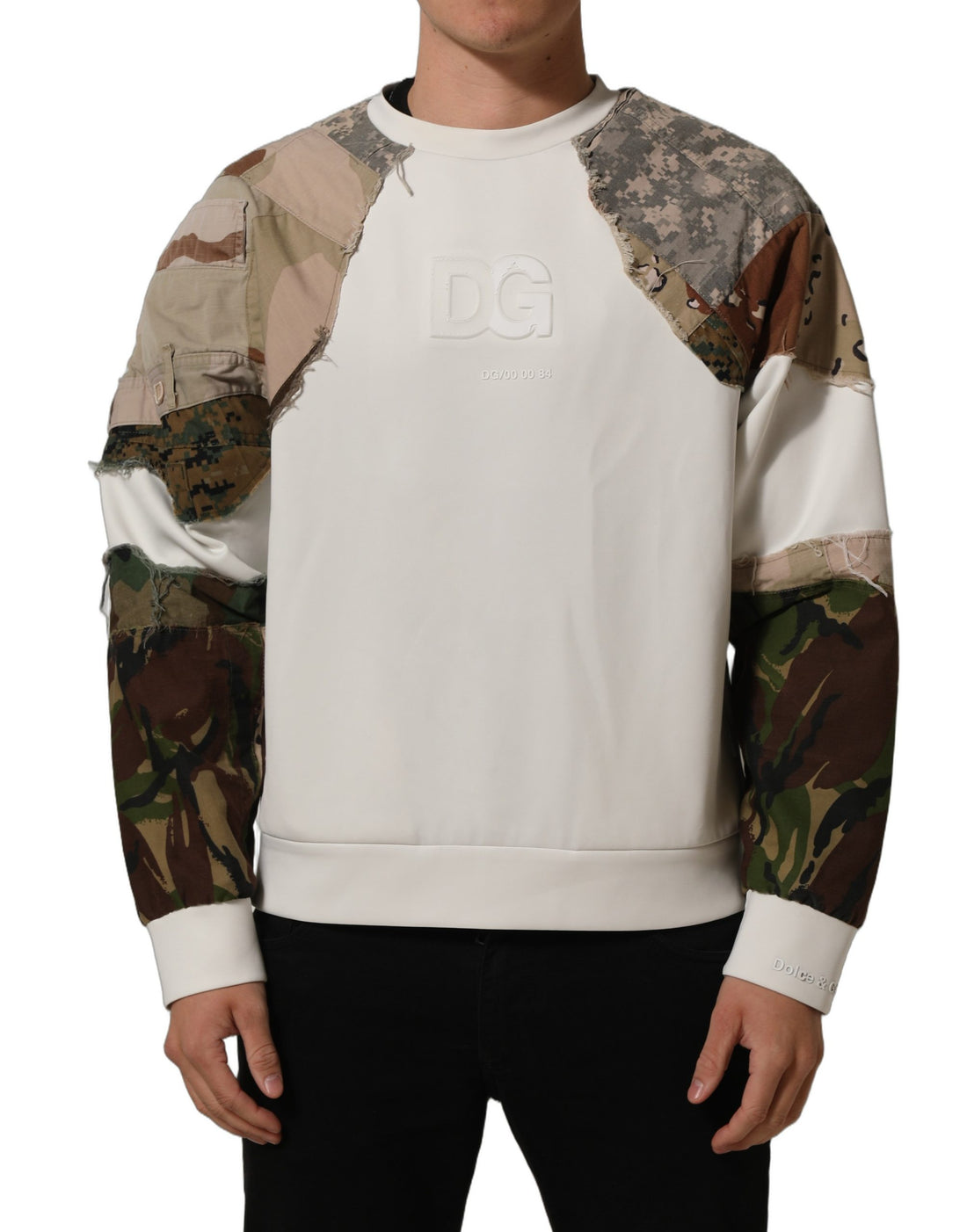 Dolce & Gabbana Multicolor Camo Patchwork Sweatshirt Sweater