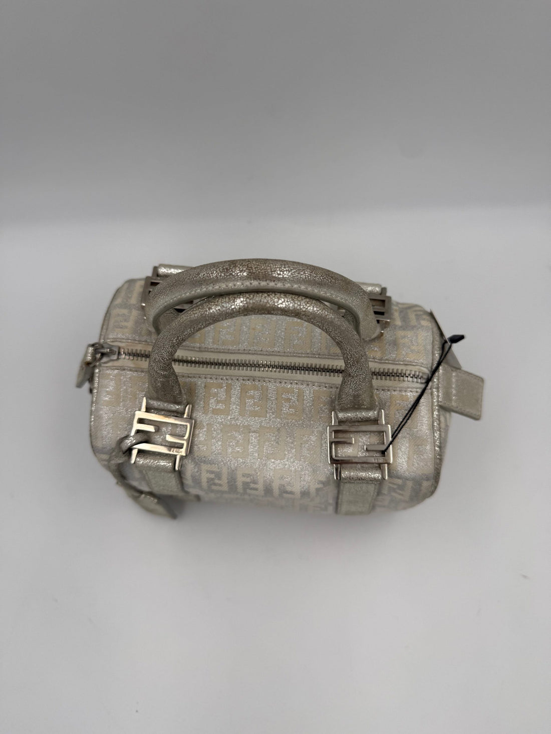 Fendi FENDI Mini Bauletto FF Zucchino Laminated Handbag