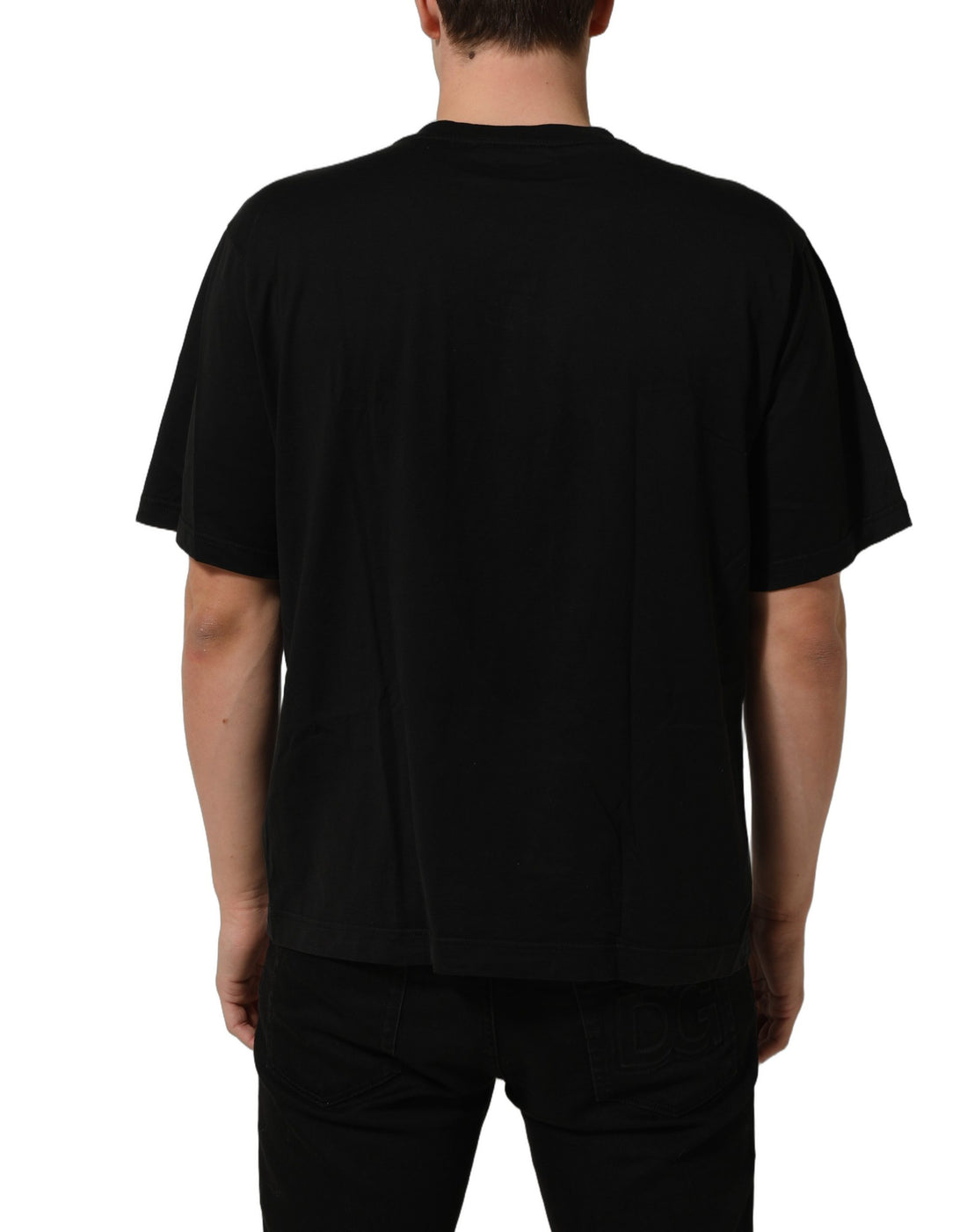 Dolce & Gabbana Black Metal DG Logo Short Sleeves T-shirt