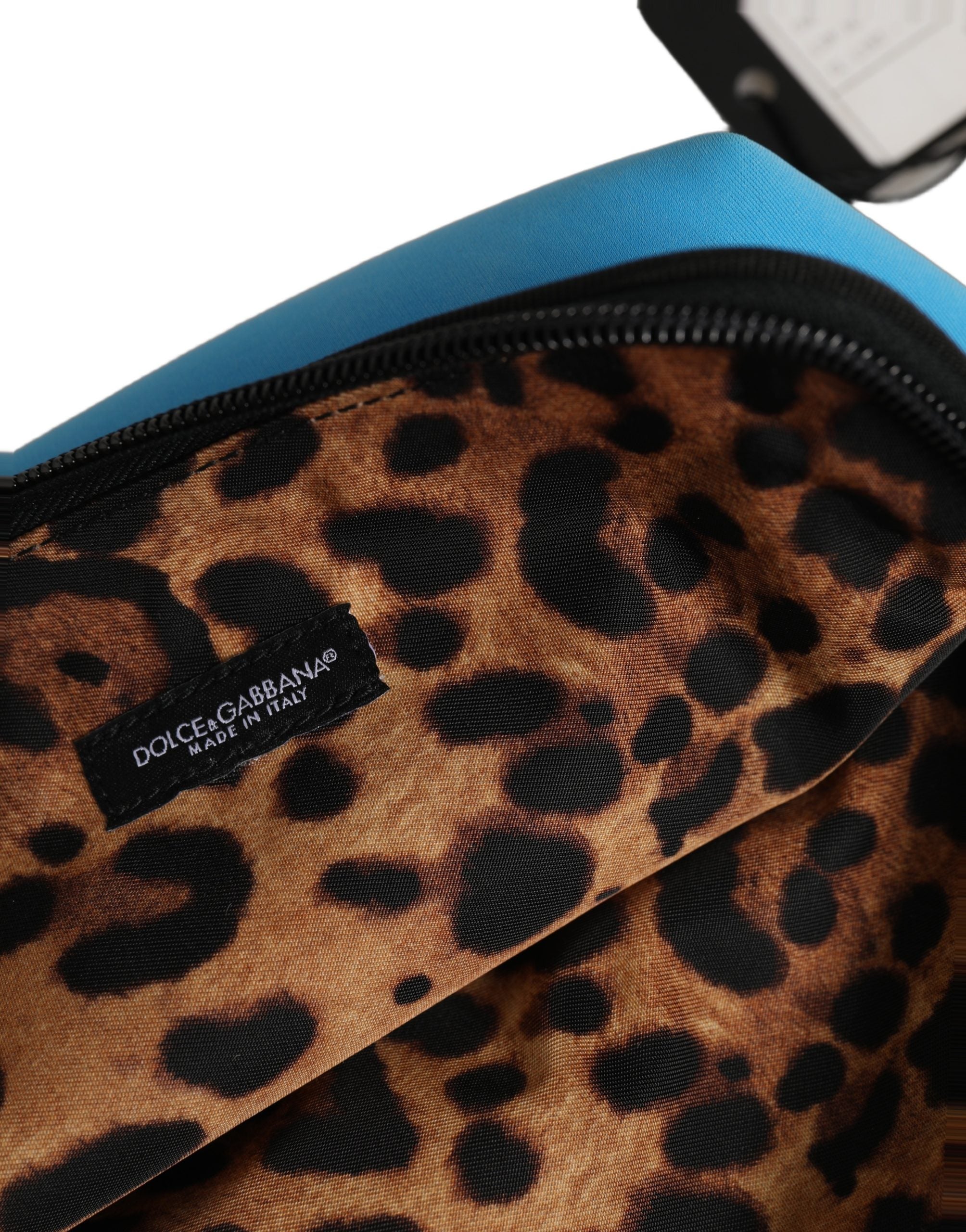 Dolce & Gabbana Blue Nylon DG Logo Print Clutch Zip Women Borse Pouch Bag