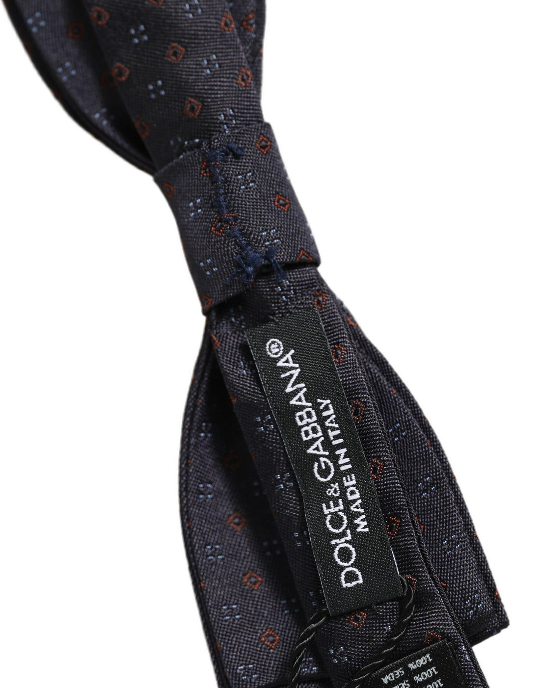 Dolce & Gabbana Black Diamond Pattern Adjustable Neck Papillon Bow Tie