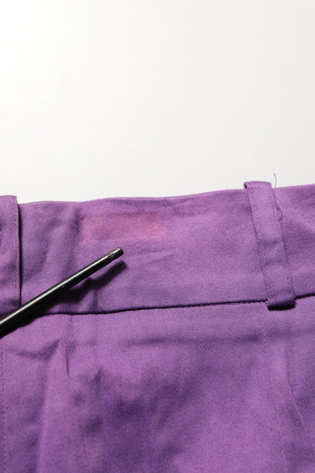 BENCIVENGA Violet Cotton Stretch High Waist Cropped Trouser Pants