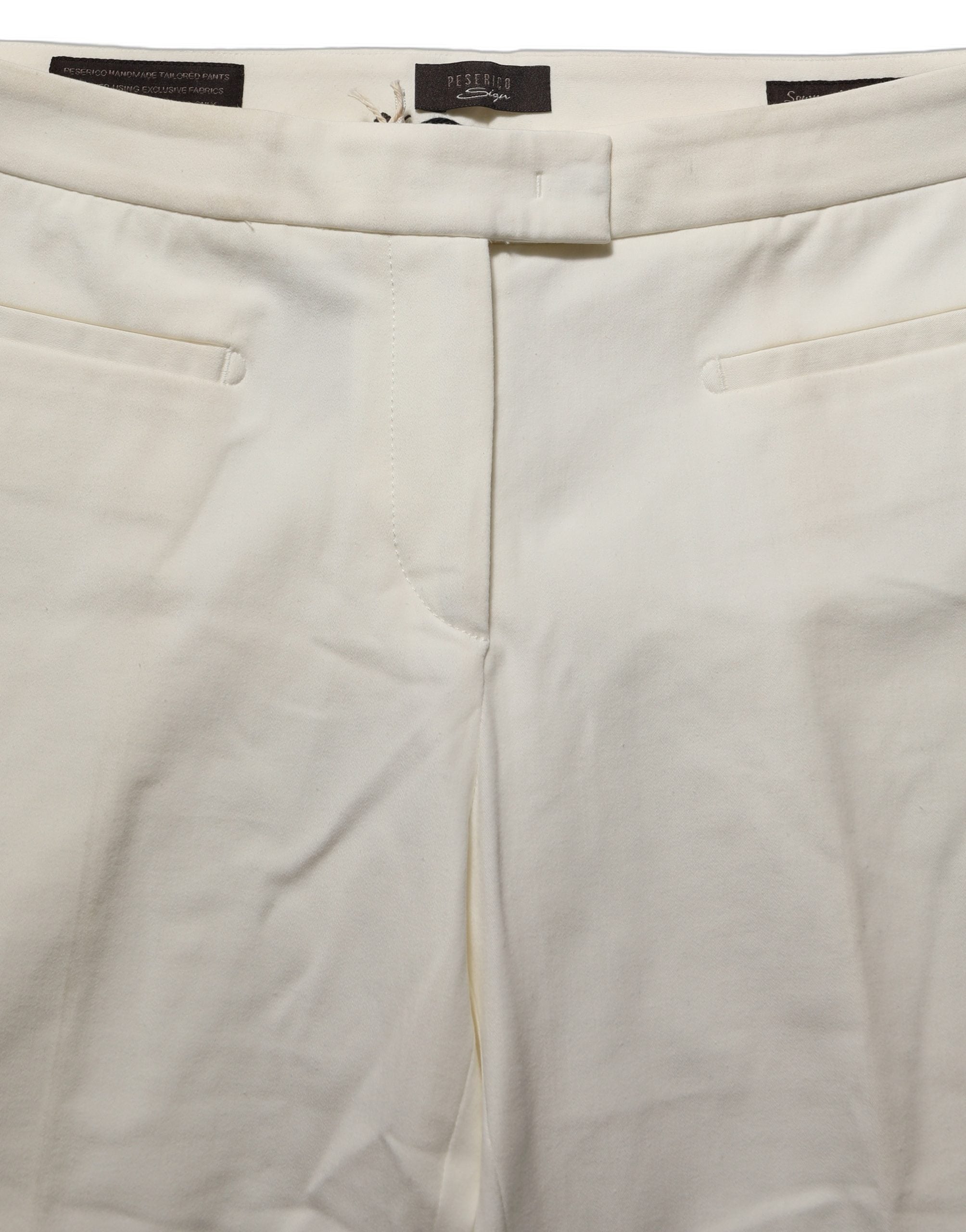 Peserico Off White MidWaist Tapered Women Chino Trouser Pants