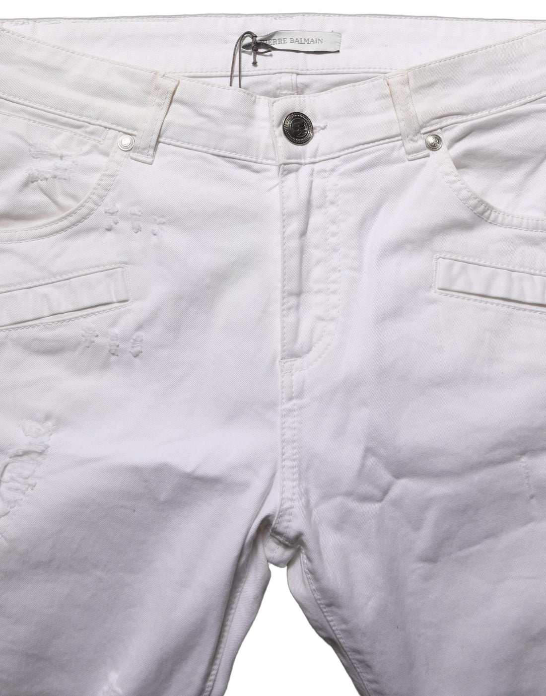 Pierre Balmain White Cotton Stretch Skinny Denim Trouser Jeans