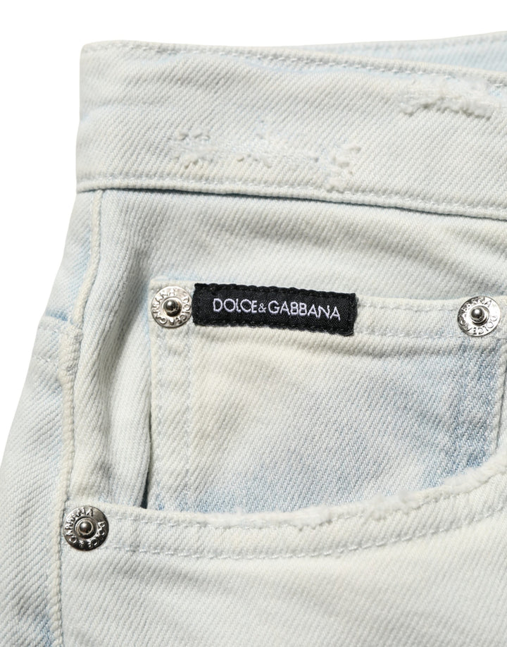 Dolce & Gabbana Light Blue Cotton Stretch Skinny Denim Jeans