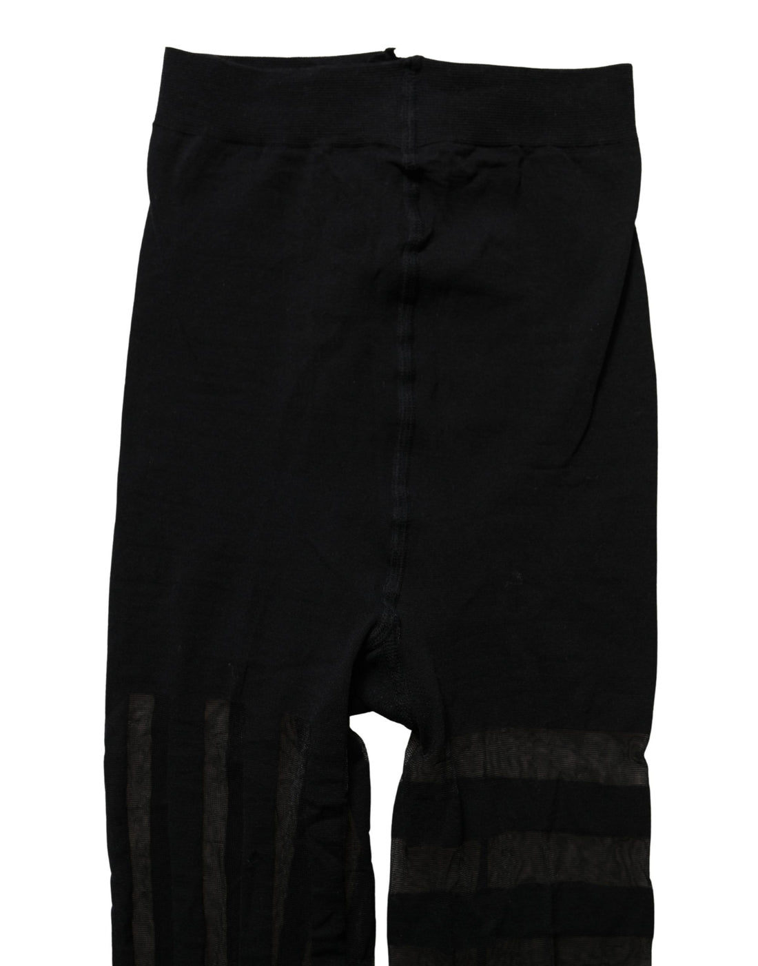 Dolce & Gabbana Black Nylon Stripes Tights Stockings Pantyhose Socks