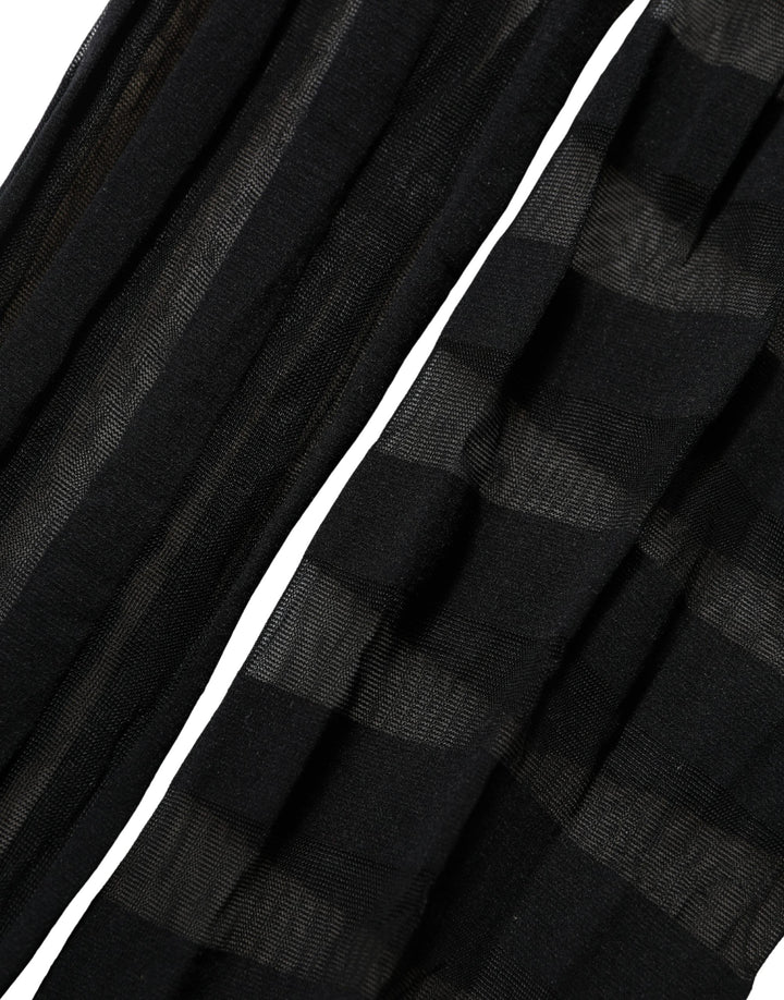 Dolce & Gabbana Black Stripes Tights Stockings Pantyhose Socks