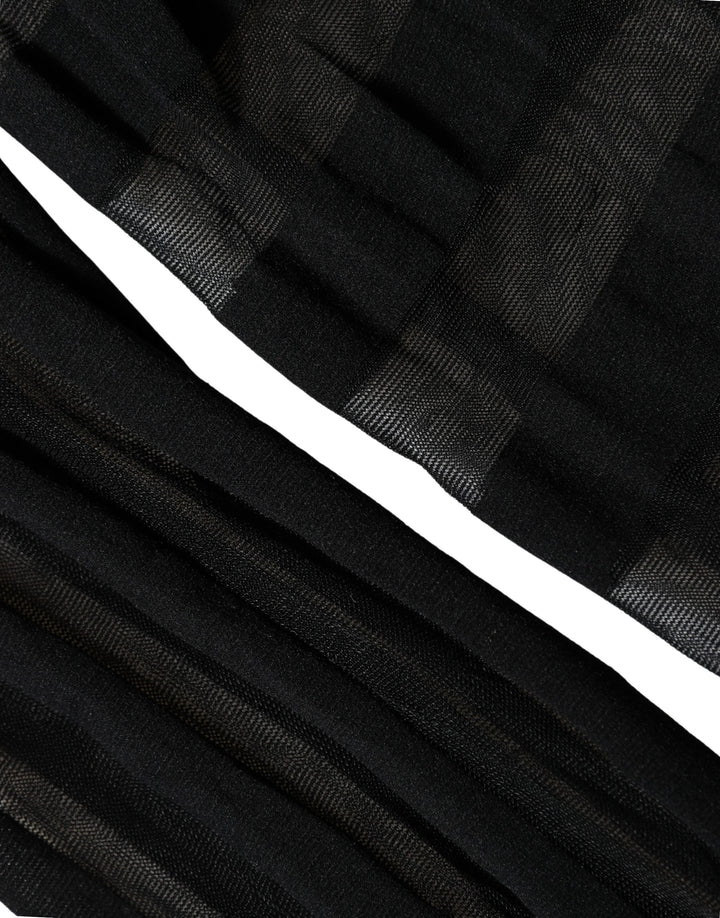 Dolce & Gabbana Black Stripes Tights Stockings Pantyhose Socks