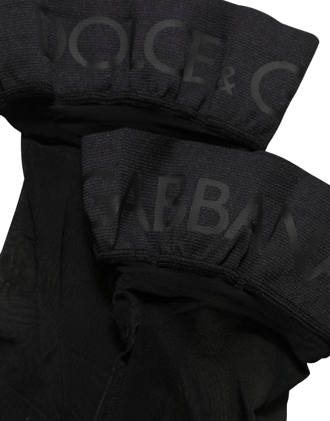 Dolce & Gabbana Black Nylon Logo Calf Long Women Accessory Socks