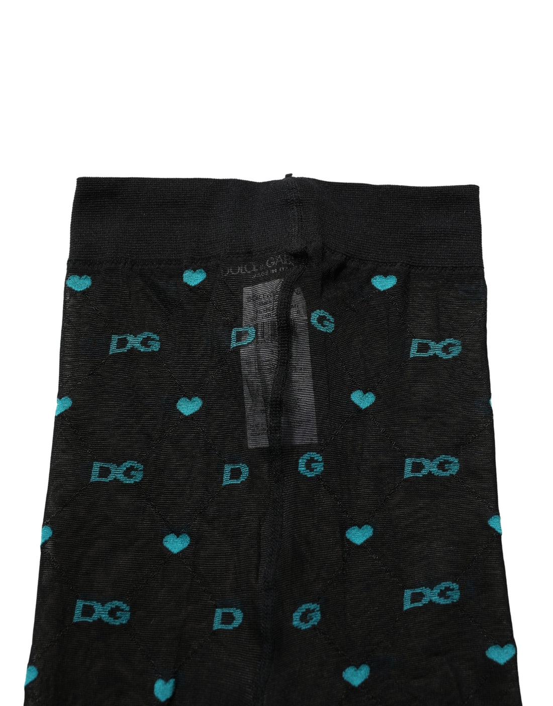 Dolce & Gabbana Black Nylon Logo Tights Stocking Pantyhose Socks