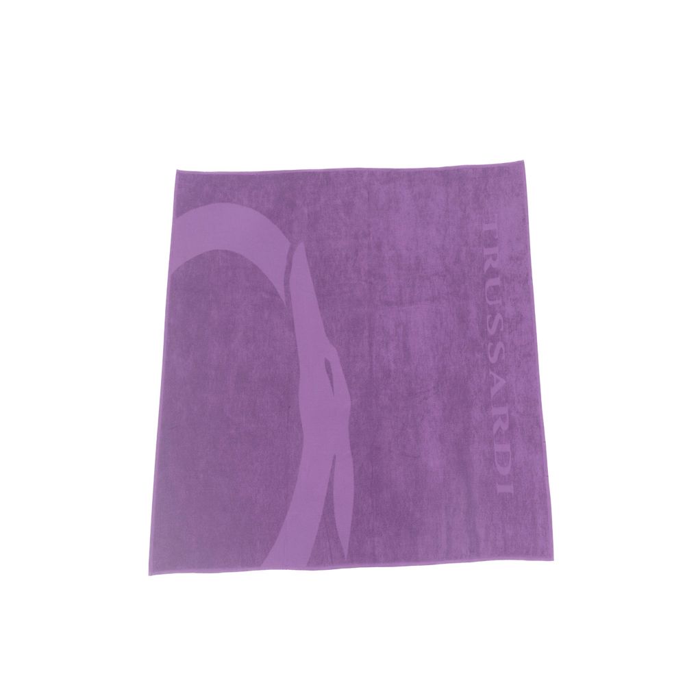 Trussardi Beachwear Purple Cotton Men Swim Towel