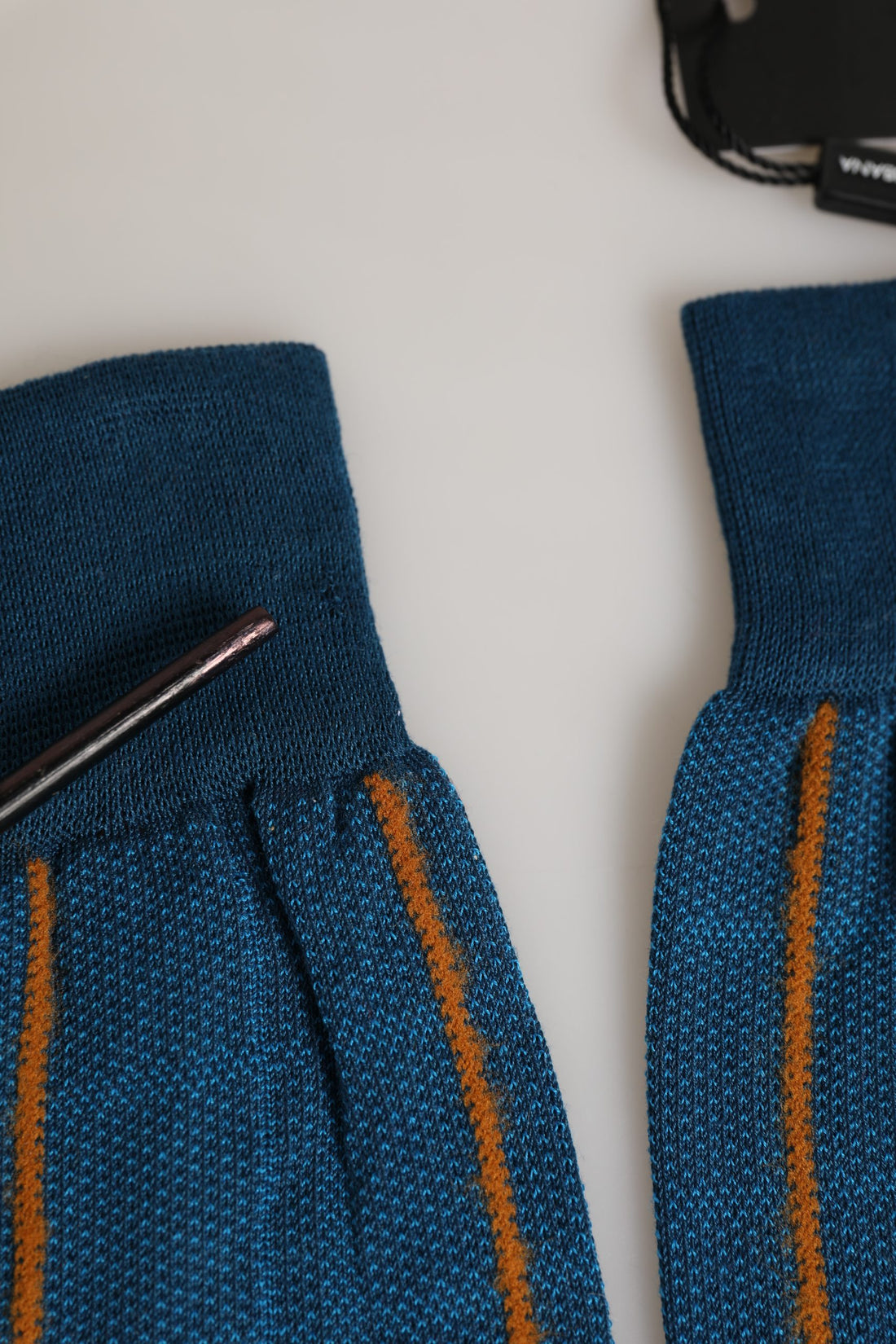 Dolce & Gabbana Men Blue Cotton Stretch Mid Calf Accessory Socks
