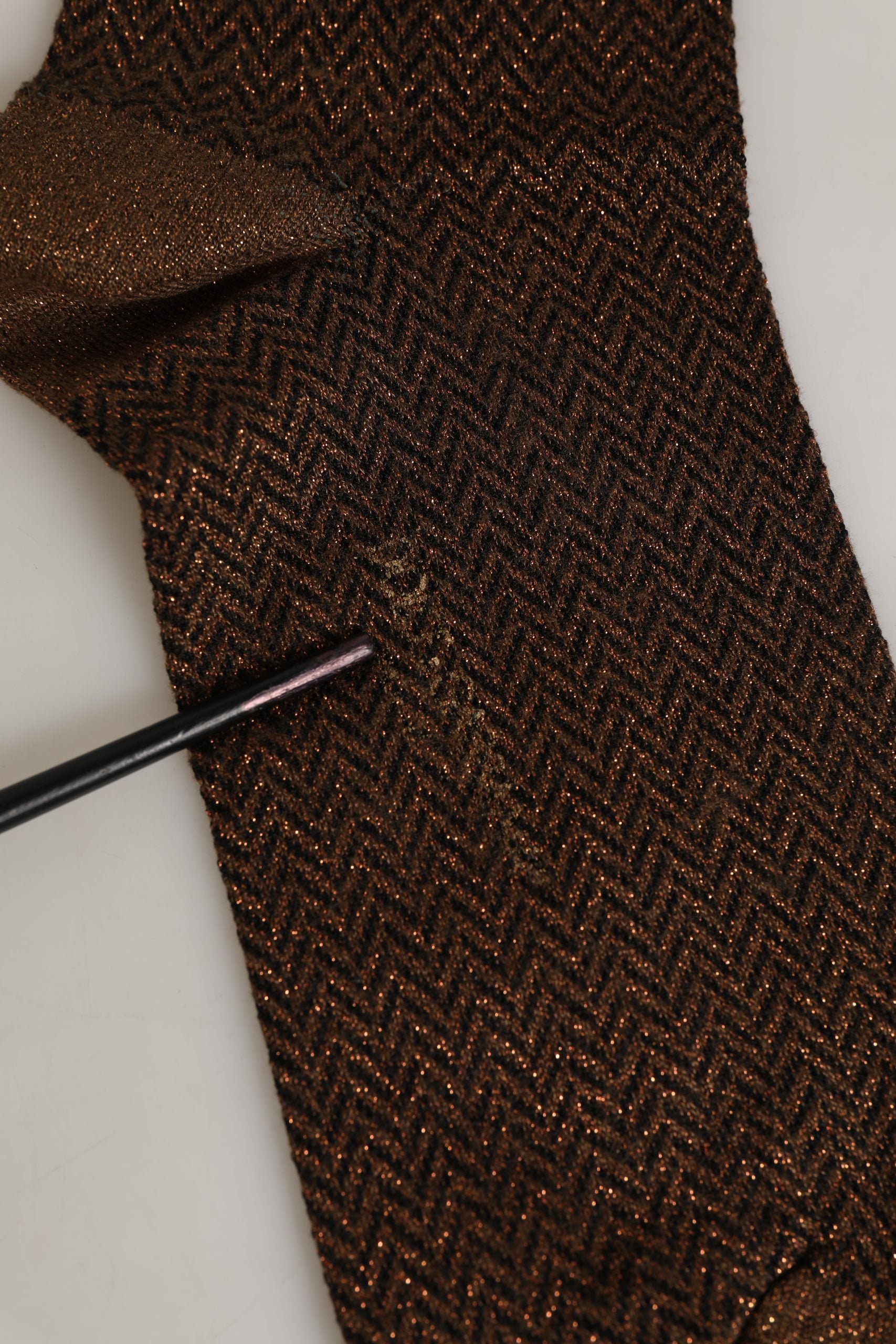 Dolce & Gabbana Men Brown Viscose Over The Calf Accessory Socks