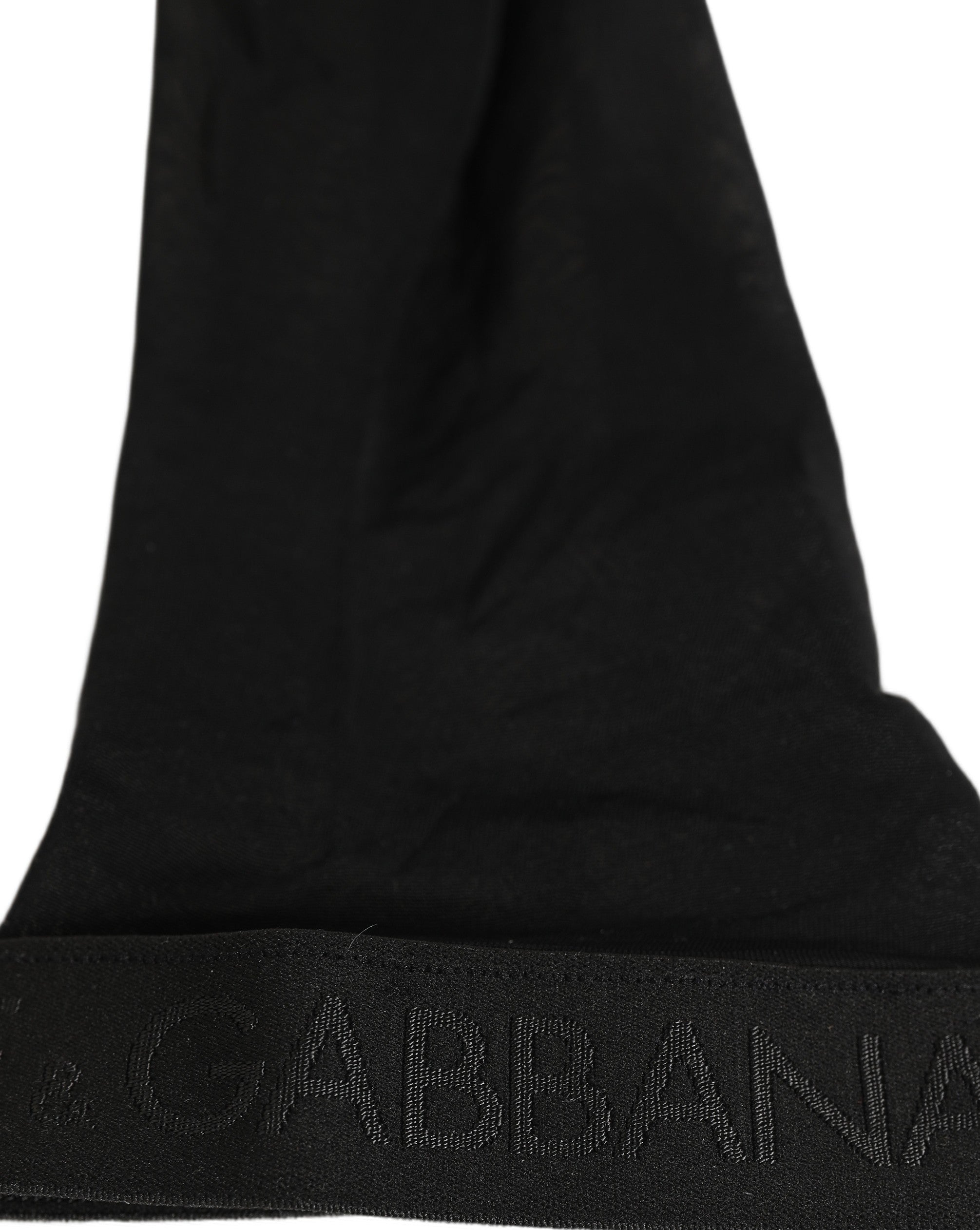 Dolce & Gabbana Black Nylon Logo Calf Long Women Accessory Socks