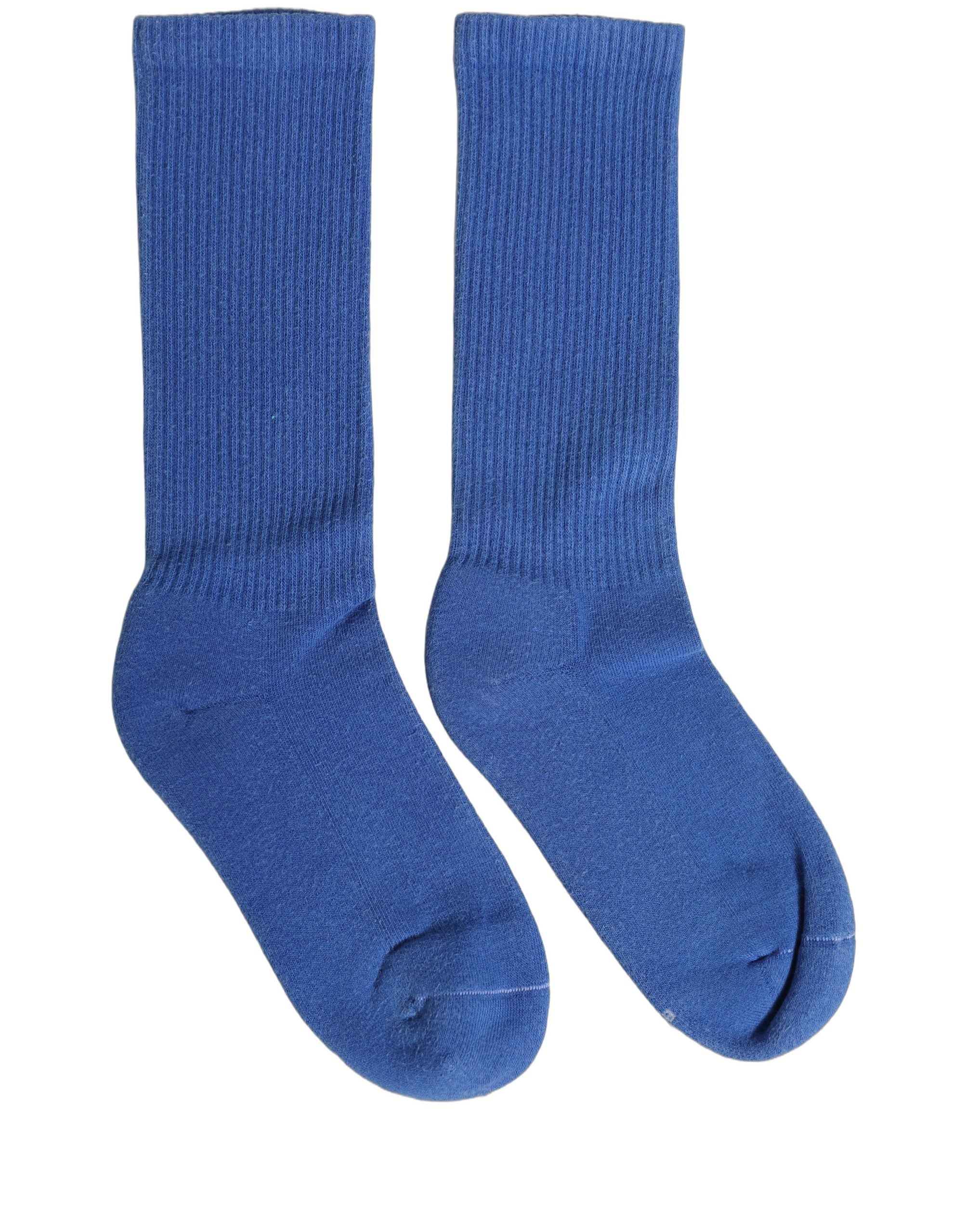 Dolce & Gabbana Blue Cotton Ribbed Mid Calf Women Accessory Socks