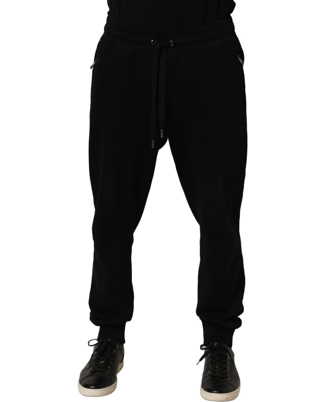Dolce & Gabbana Black Cotton Logo Jogger Men Sweatpants Pants