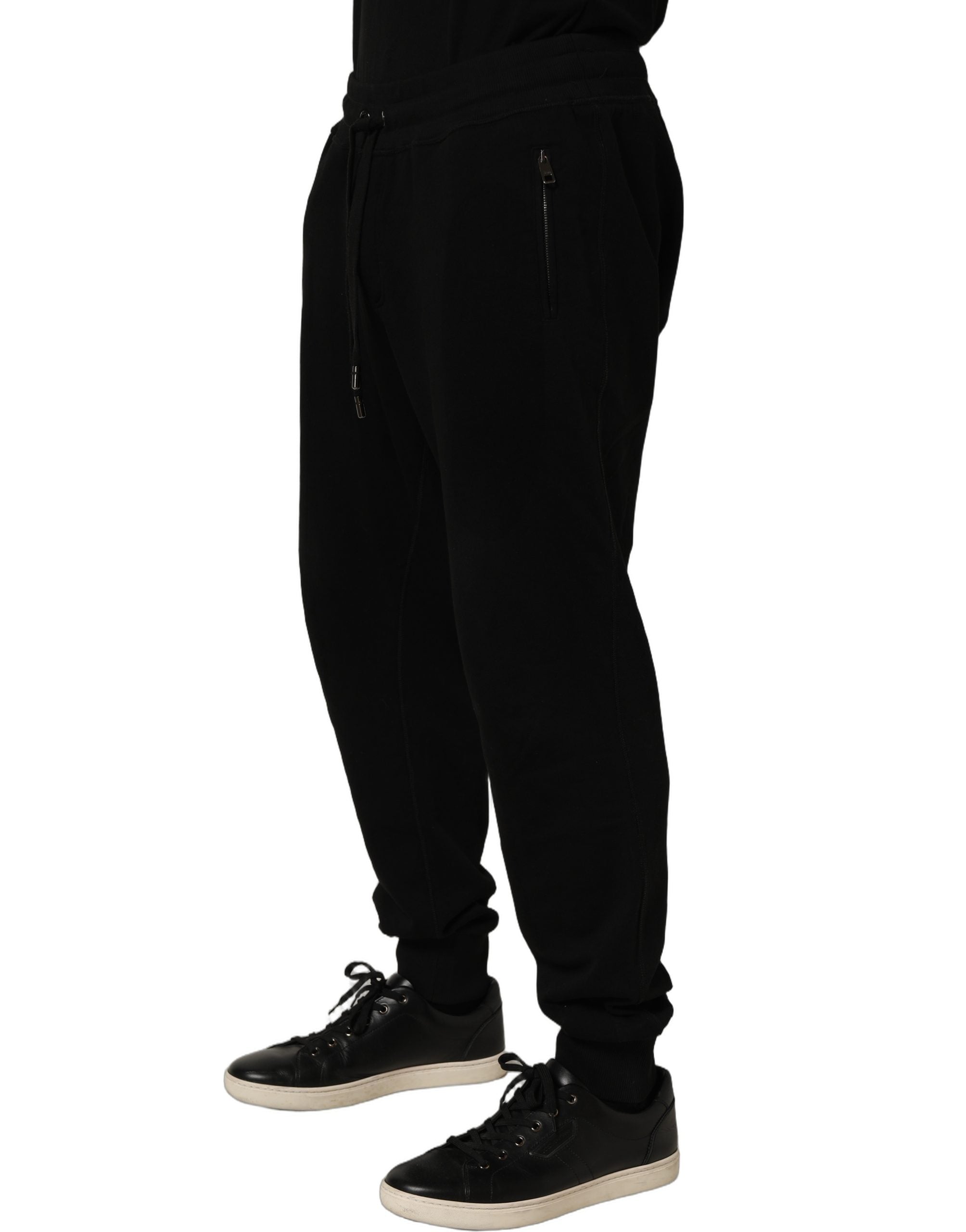 Dolce & Gabbana Black Cotton Logo Jogger Men Sweatpants Pants