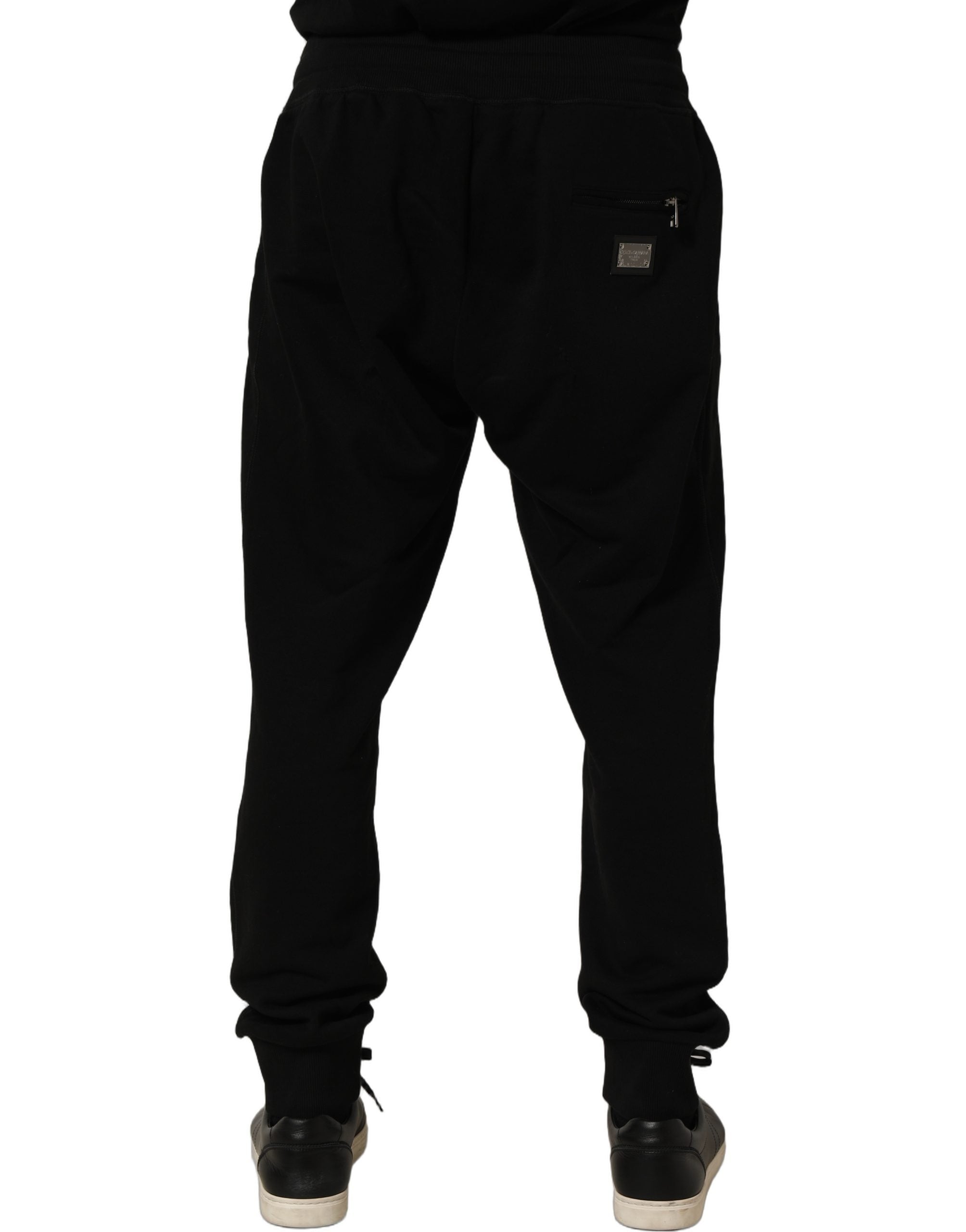 Dolce & Gabbana Black Cotton Logo Jogger Men Sweatpants Pants