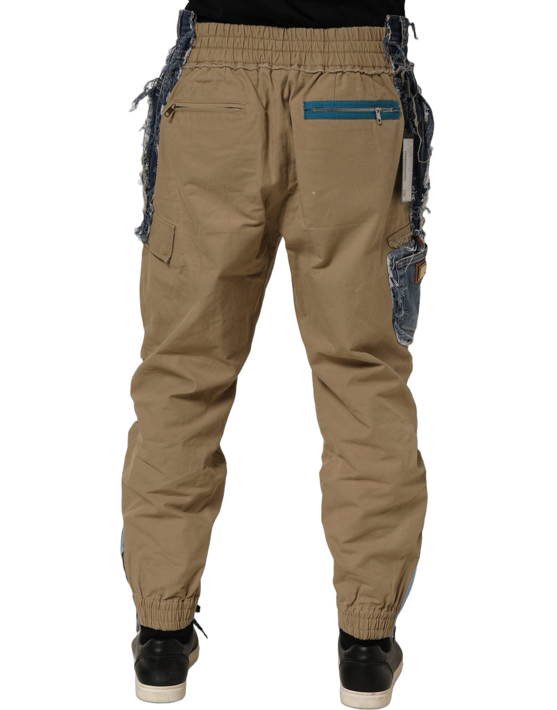Dolce & Gabbana Beige Cotton Cargo Drawstring Trouser Pants